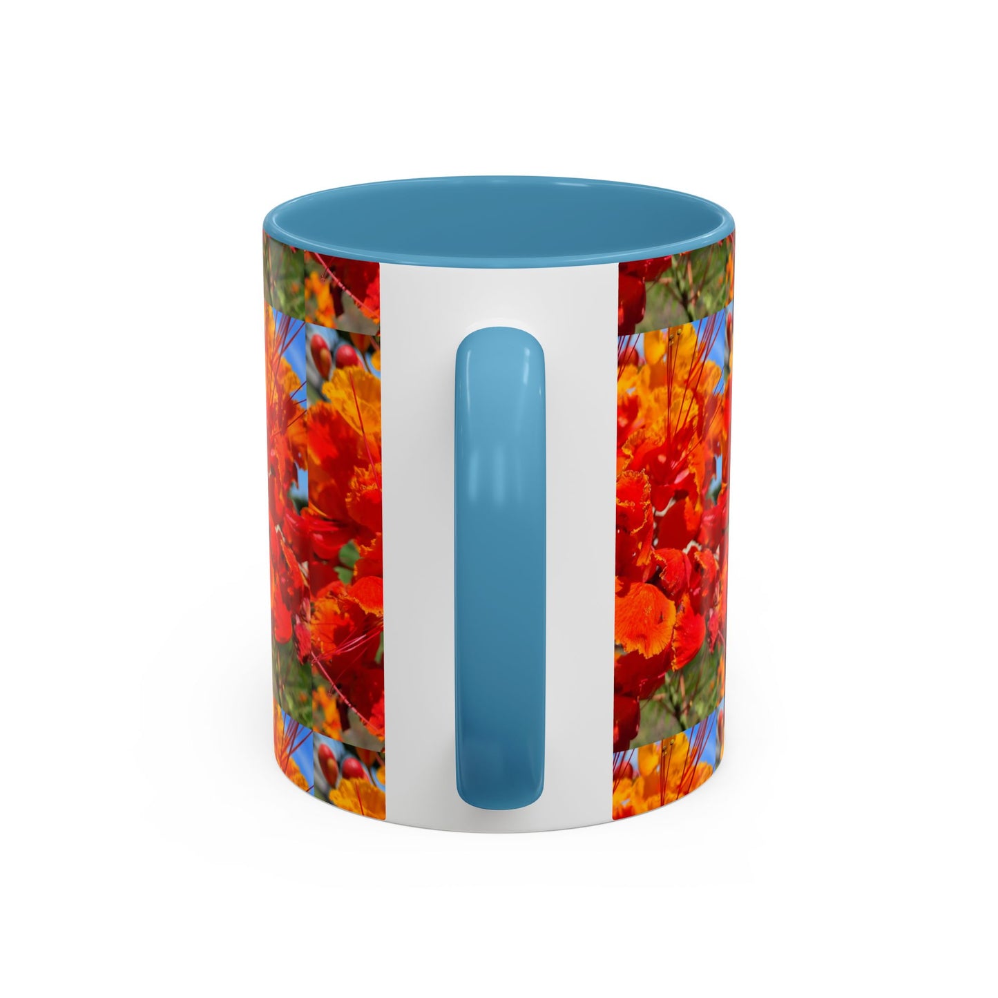 Orange Flowers Accent Coffee Mug 11 oz Great for Coffee Tea Milk Water Juice Ice Cream Soup