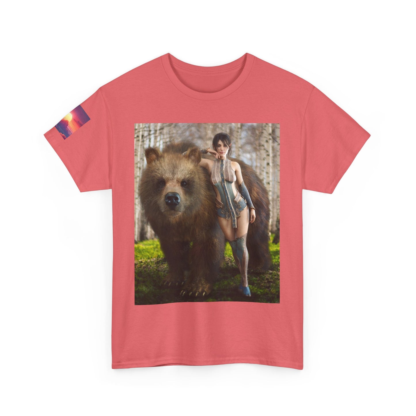 Sexy Girl & Bear Unisex T-shirt | Nature Inspired T-Shirt, Casual Gift, Unique Design, Eco-Friendly Fashion, Outdoor Lover Apparel