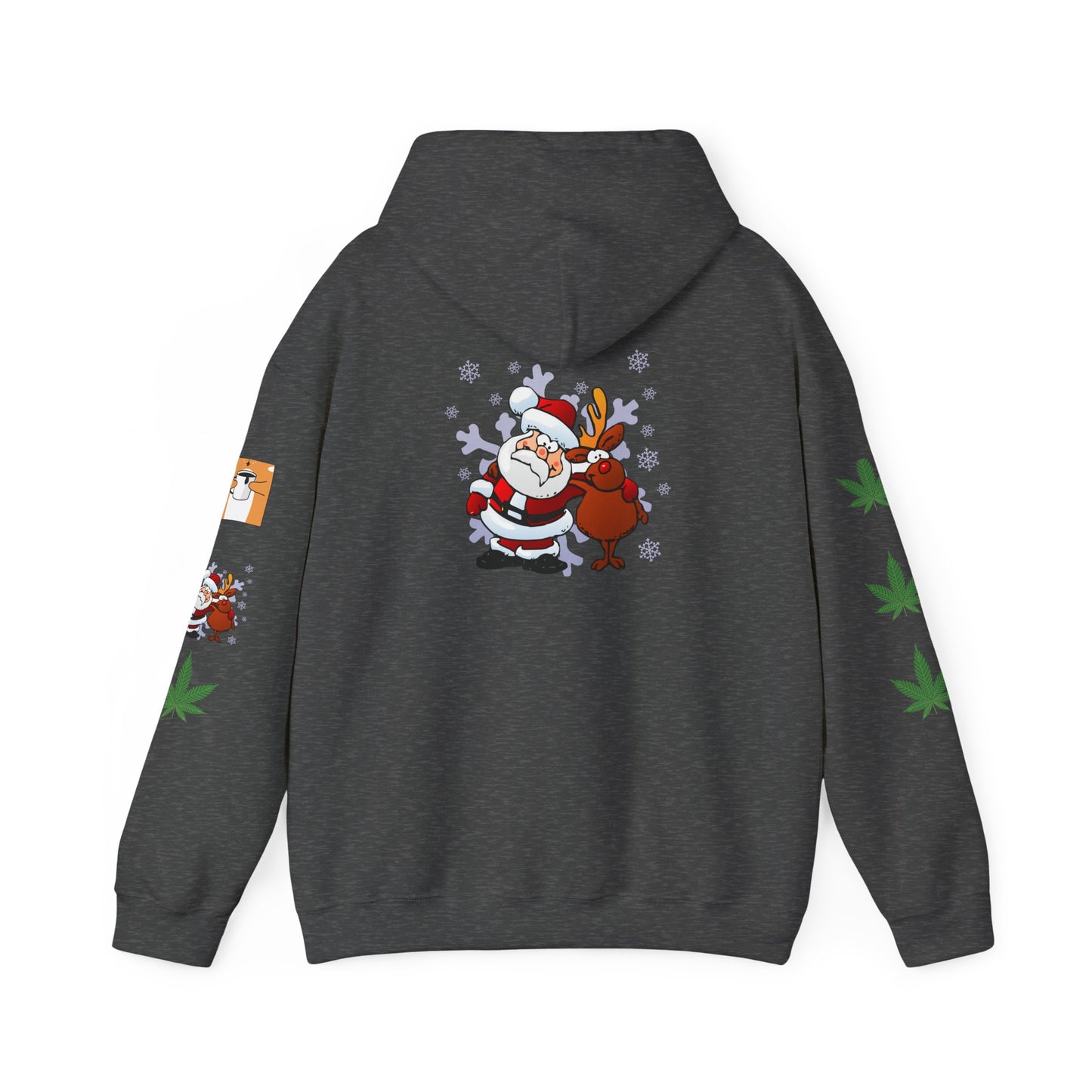 Sudadera con capucha Papá Noel Reno Hoja de marihuana
