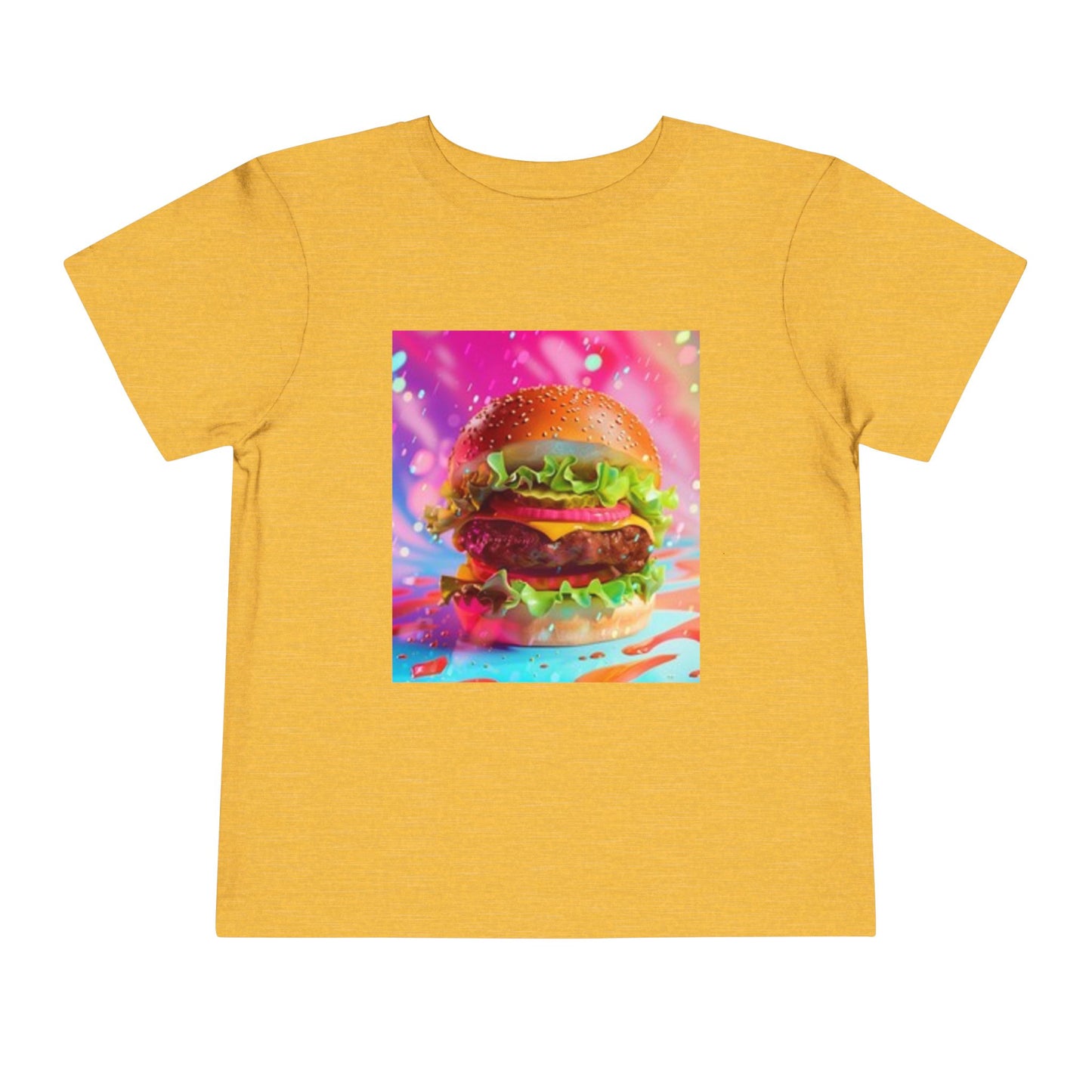 Colorful Burger Toddler Tee - Fun & Playful Kids' Short Sleeve Shirt