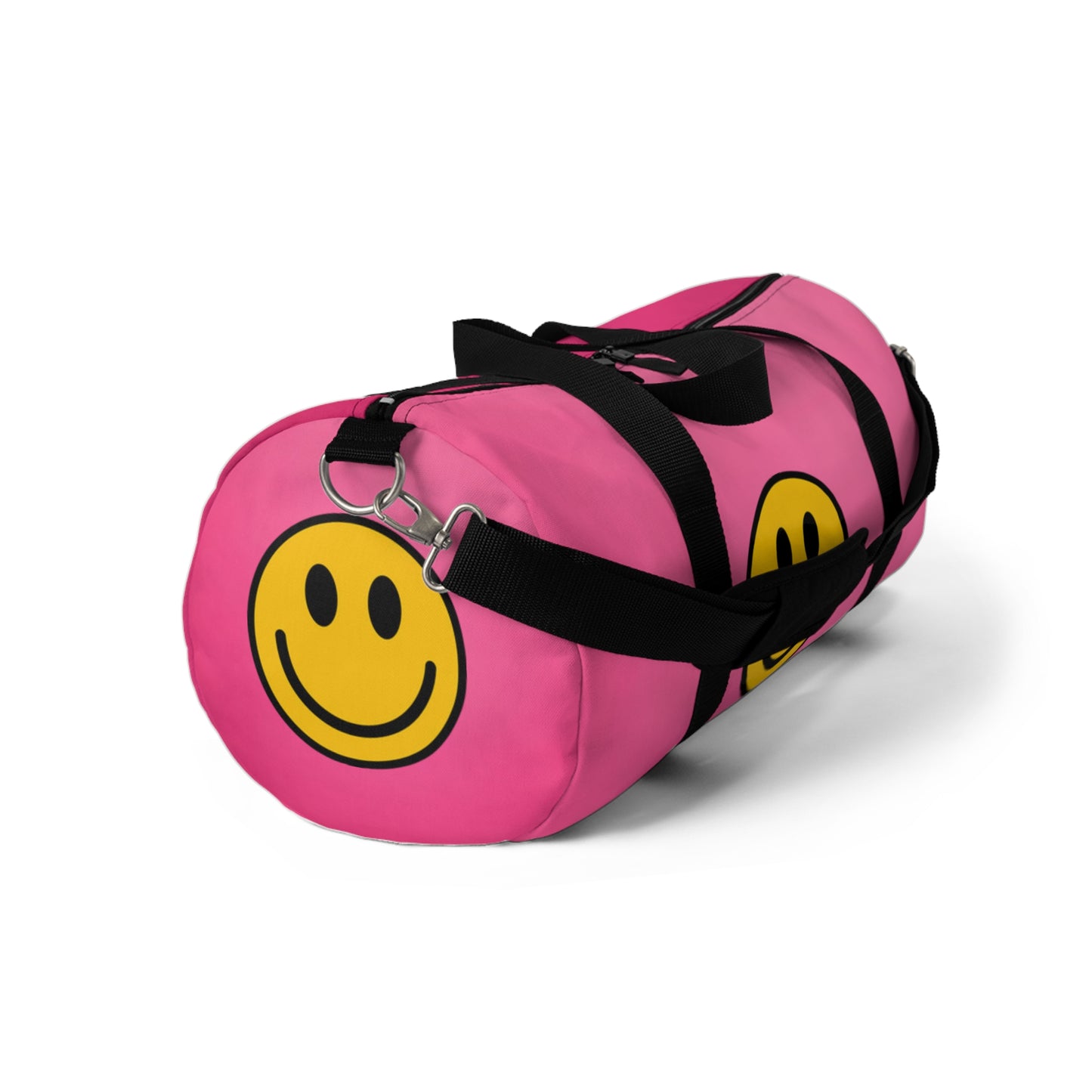 Happy Face Pink Vibe Duffel Bag, Gym Bag, Travel Bag, Weekend Getaway, Smiley Face Design, Perfect for Fitness and Fun