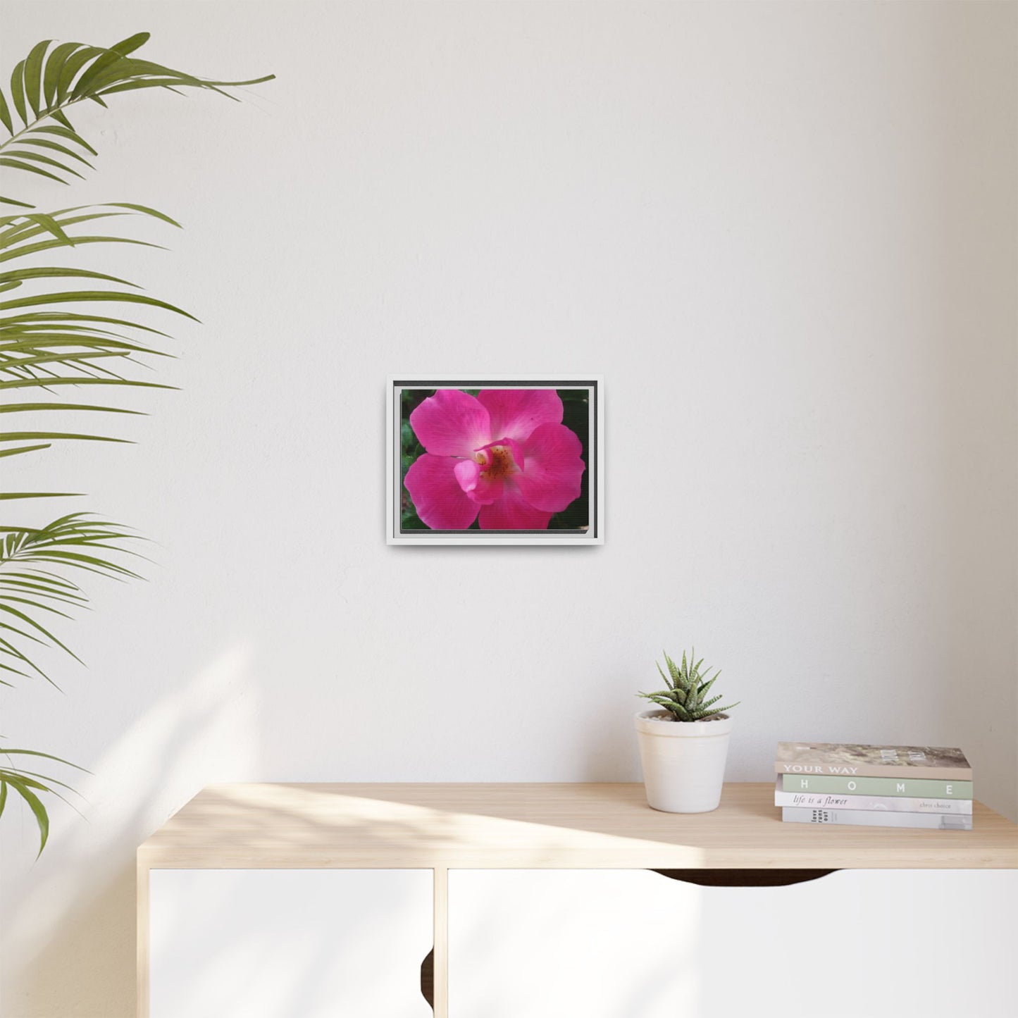 Framed Floral Canvas Art Print | Vibrant Pink Flower Decor, Wall Art for Home, Gift for Her, Mother's Day, Birthday