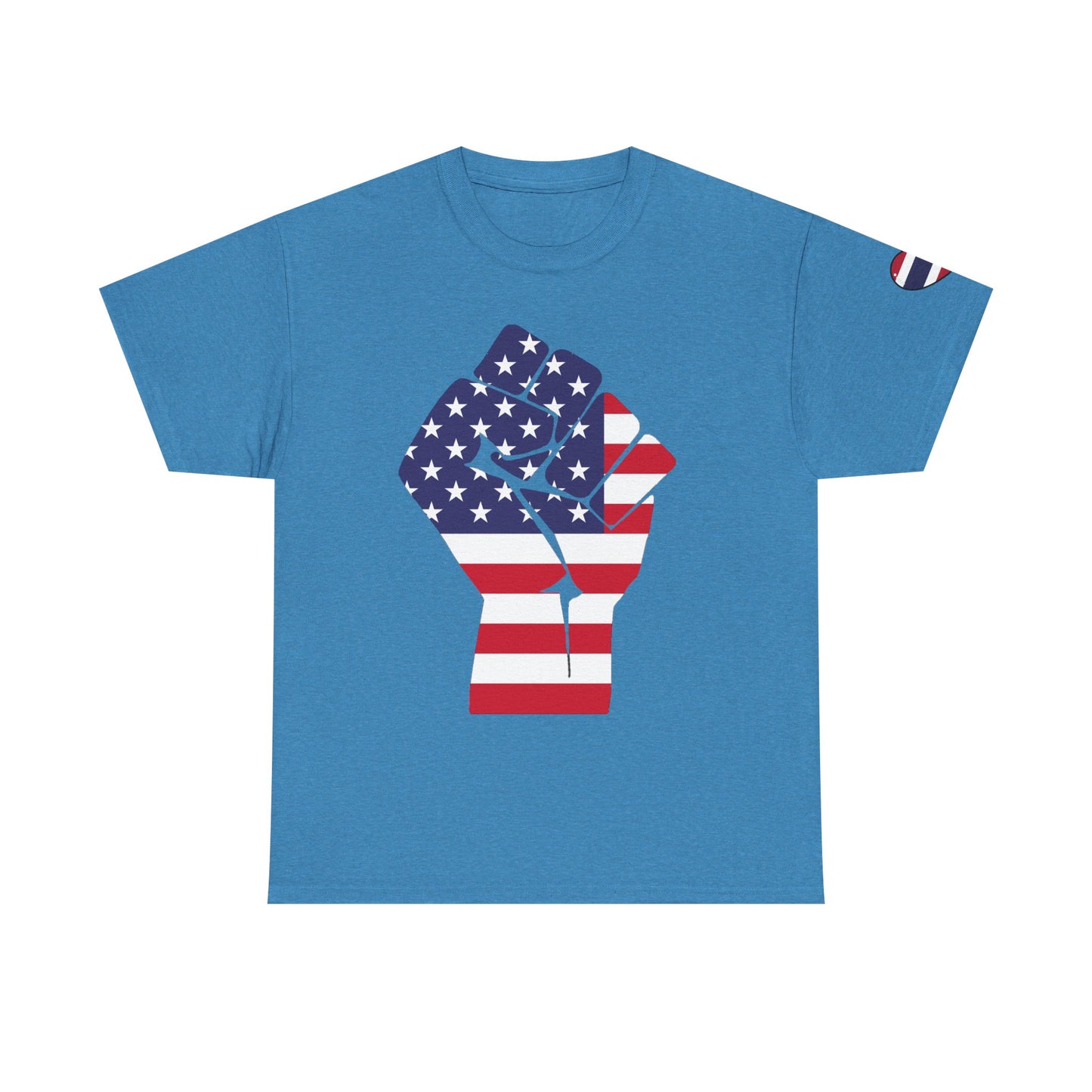 USA Pride Unisex Heavy Cotton Tee - Patriotic Fist & Eagle Design