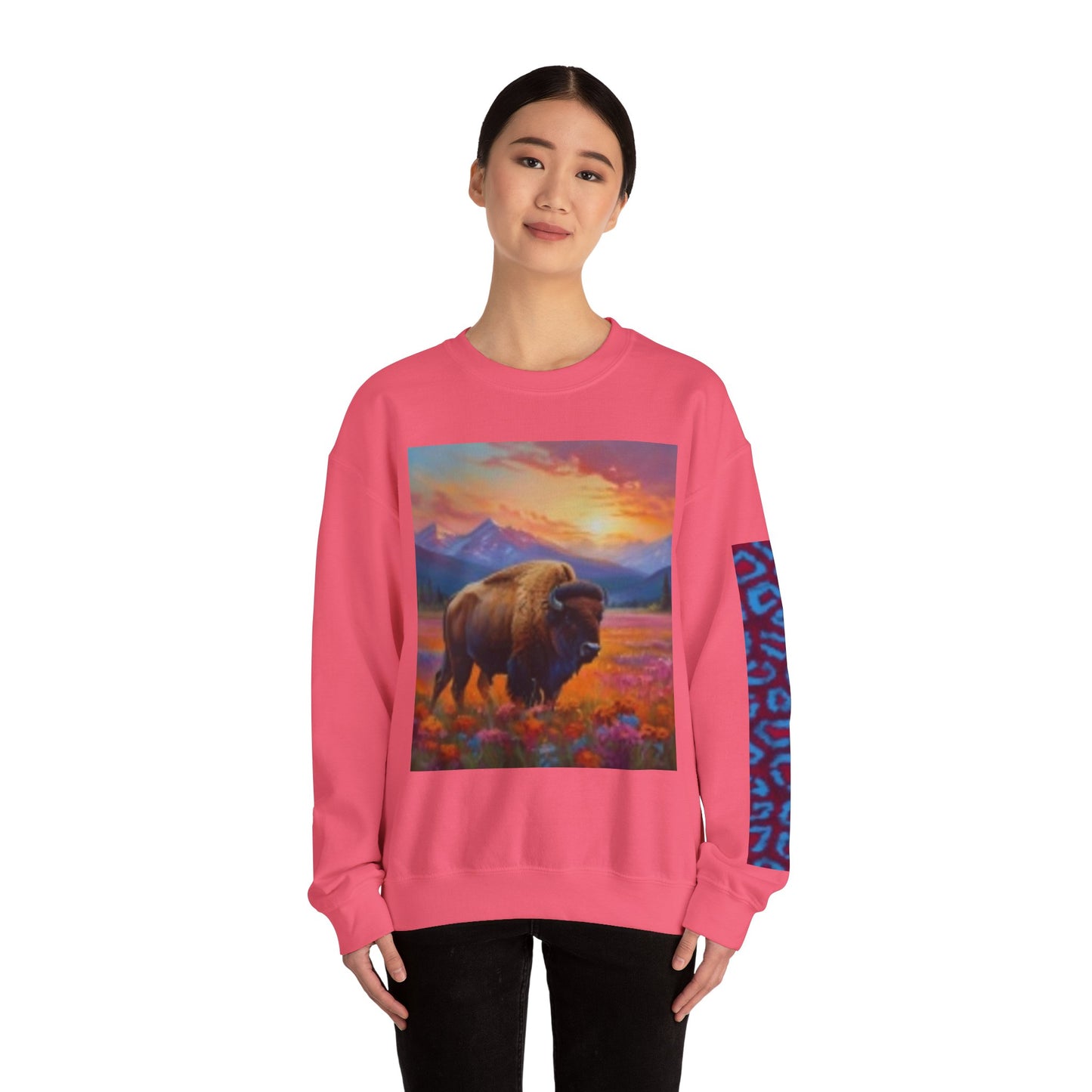 Bold Buffalo Design Unisex Crewneck Sweatshirt - Perfect for Nature Lovers