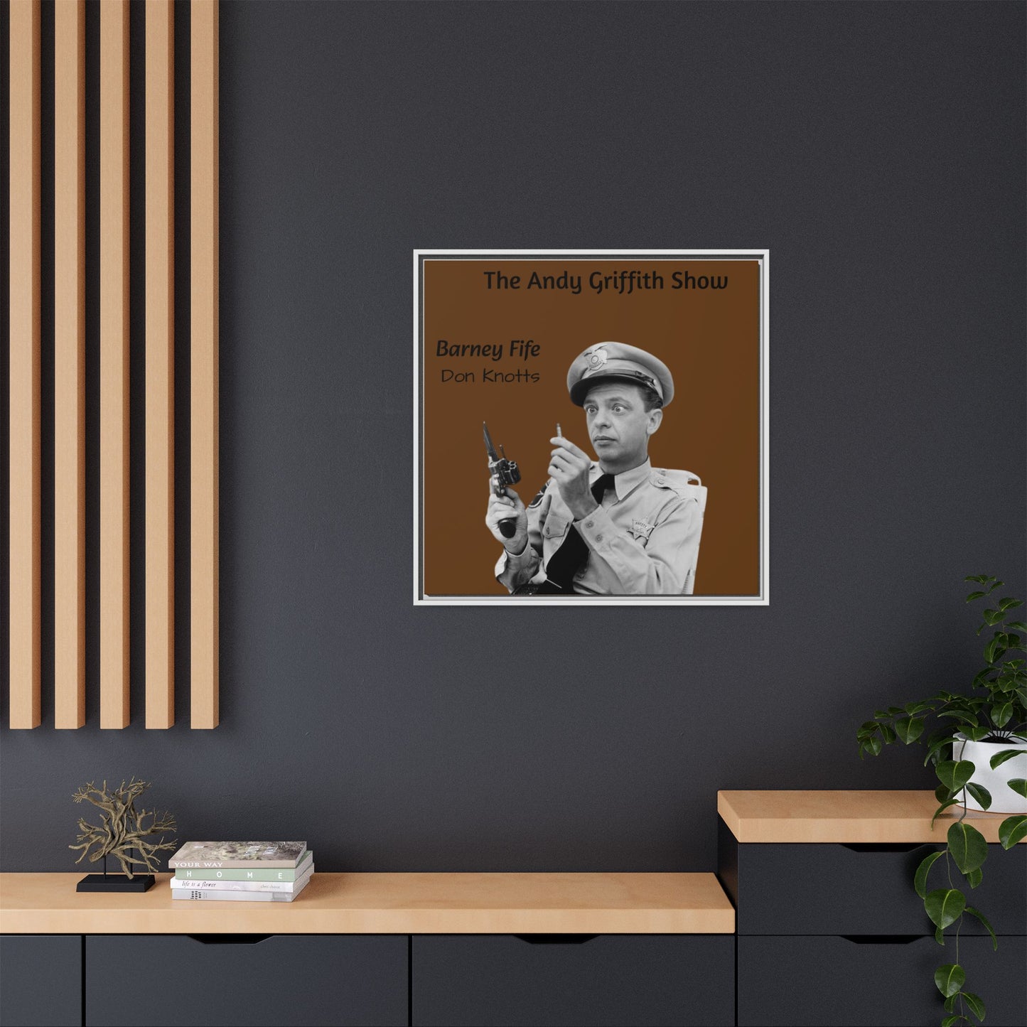 Wall Art Frames Andy Griffith Show Barney Fife looking at Bullet