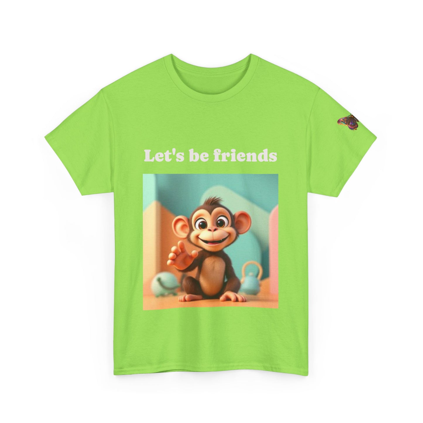 Playful Monkey T-shirt - "Let's Be Friends" Shirt