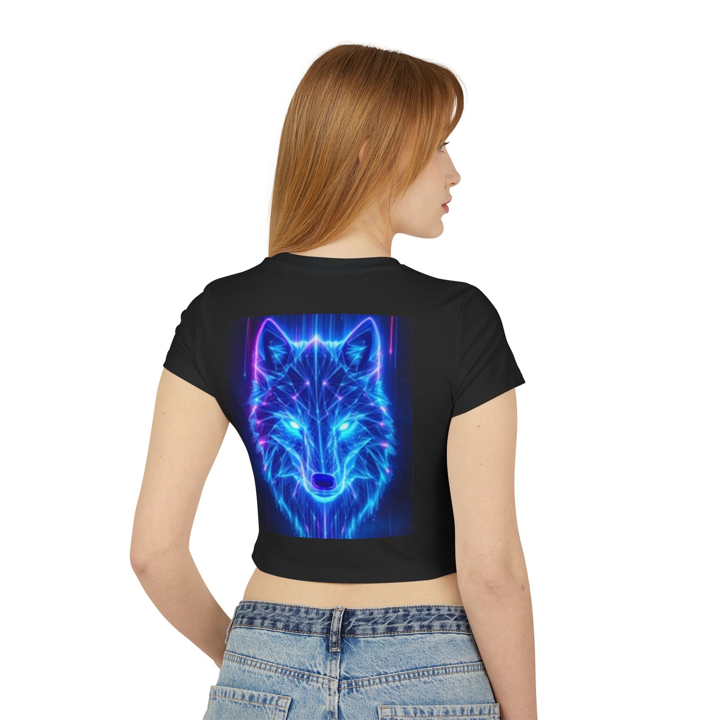 Women's Crop Top Luminous Blue Wolf