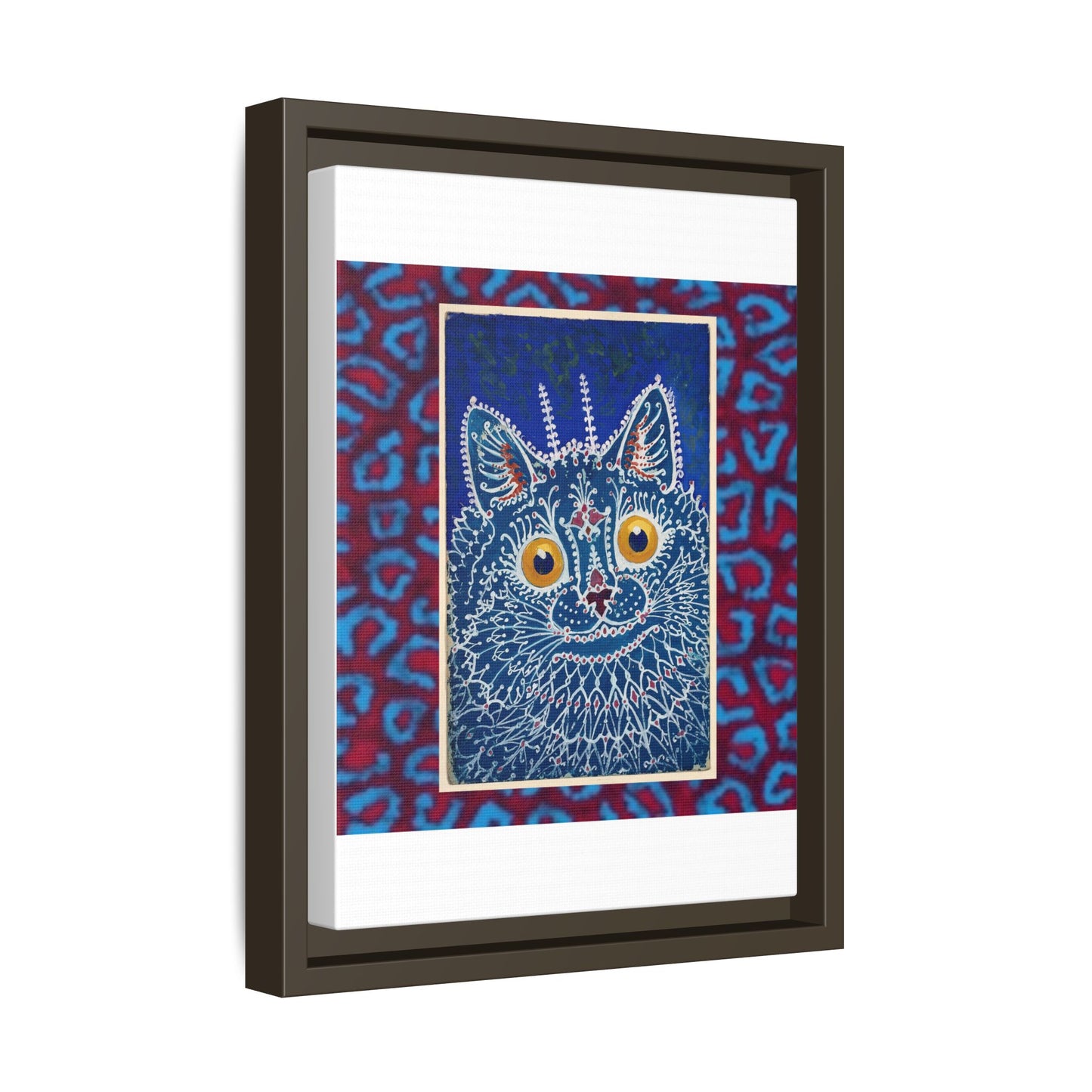 Colorful Cat Framed Matte Canvas Art - Whimsical Home Decor
