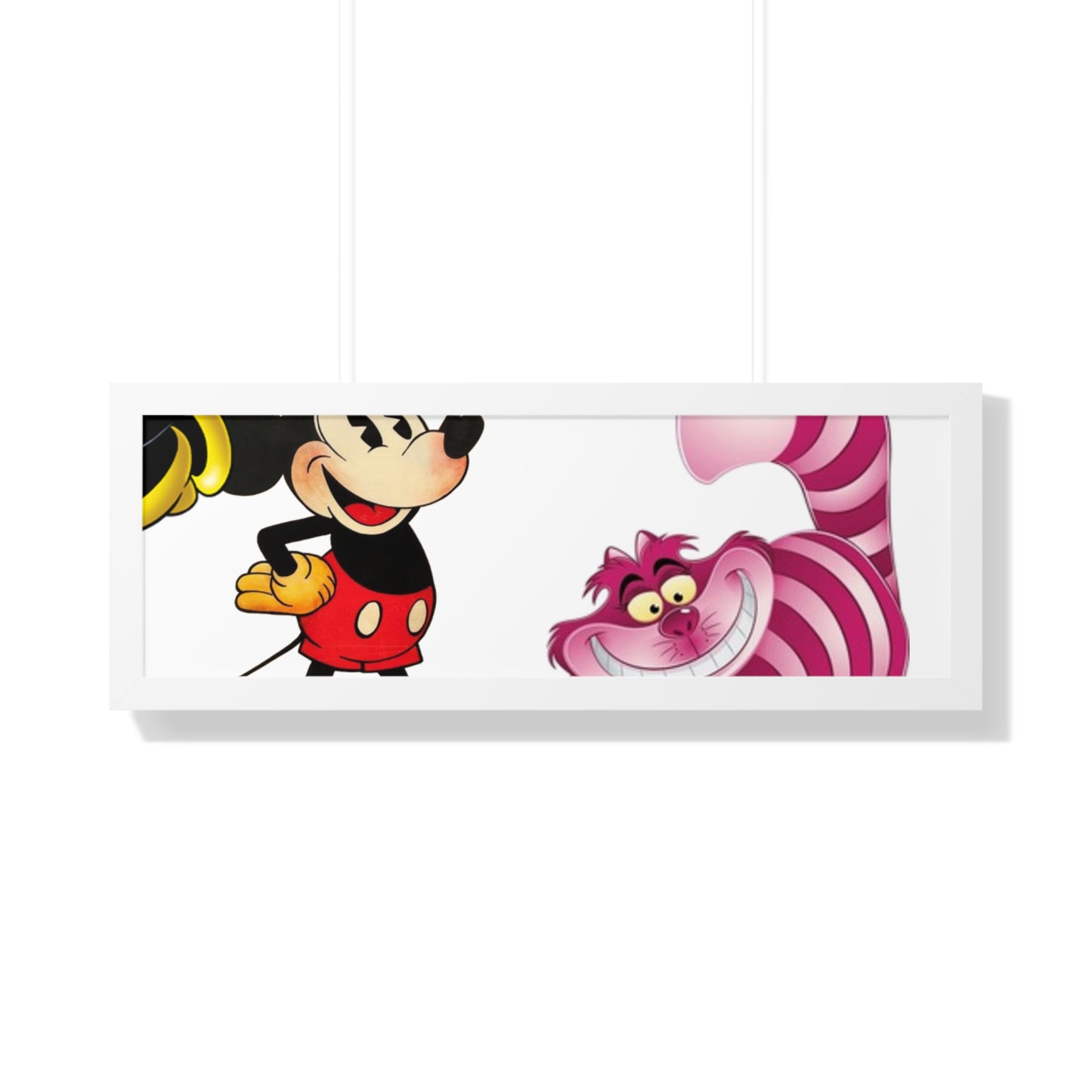 Framed Horizontal Poster Mickey Mouse & Cheshire Cat