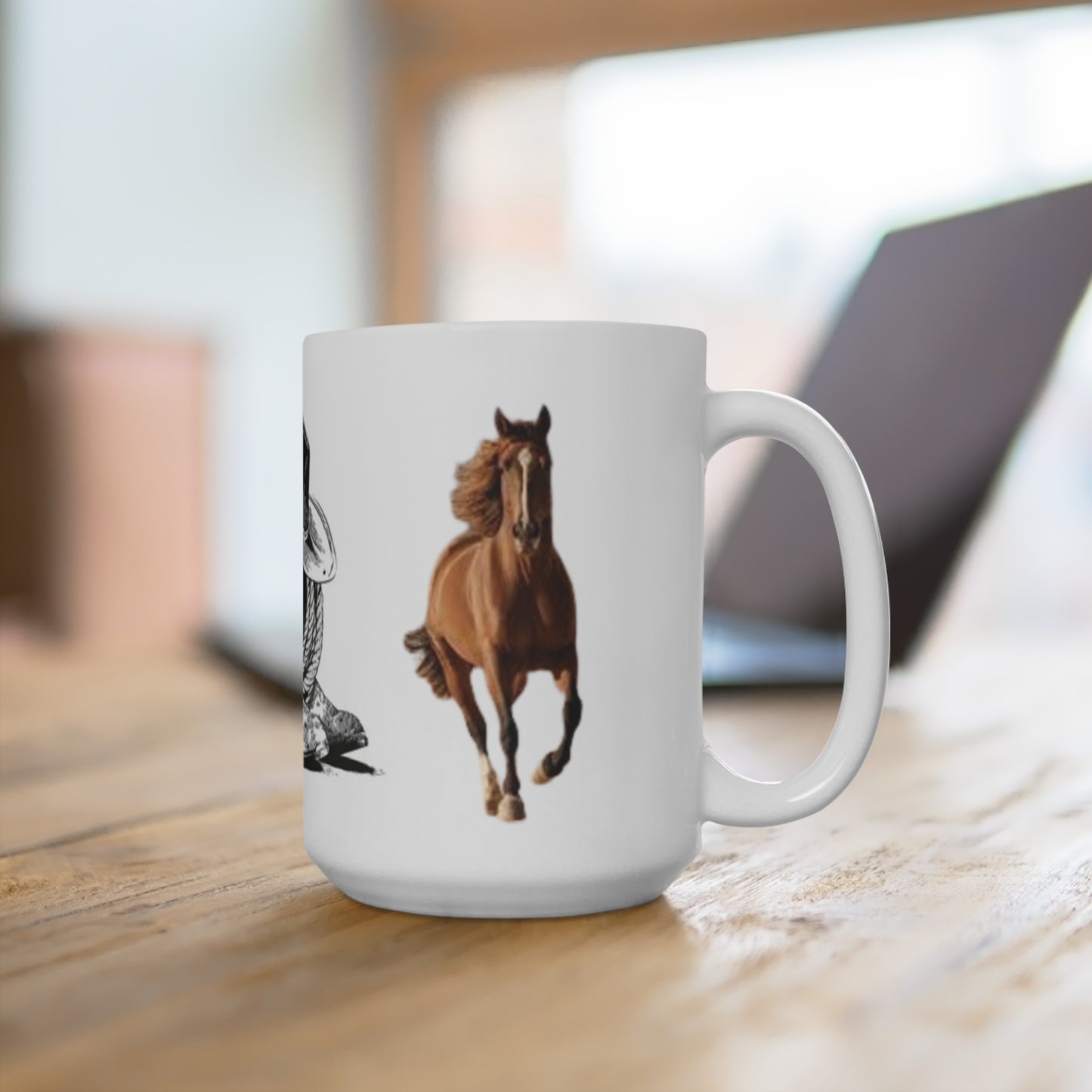 Taza de 15 oz con temática vaquera: temática del oeste para amantes de los animales 