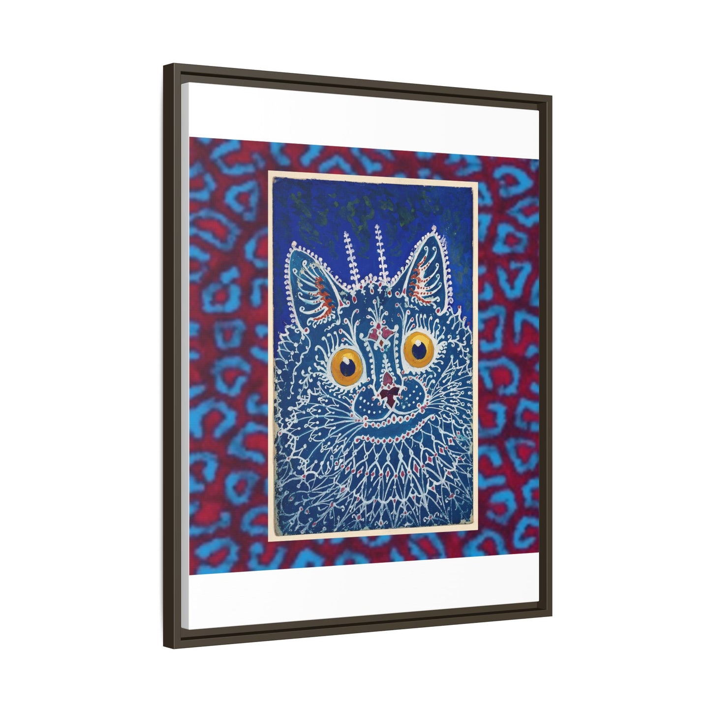 Colorful Cat Framed Matte Canvas Art - Whimsical Home Decor
