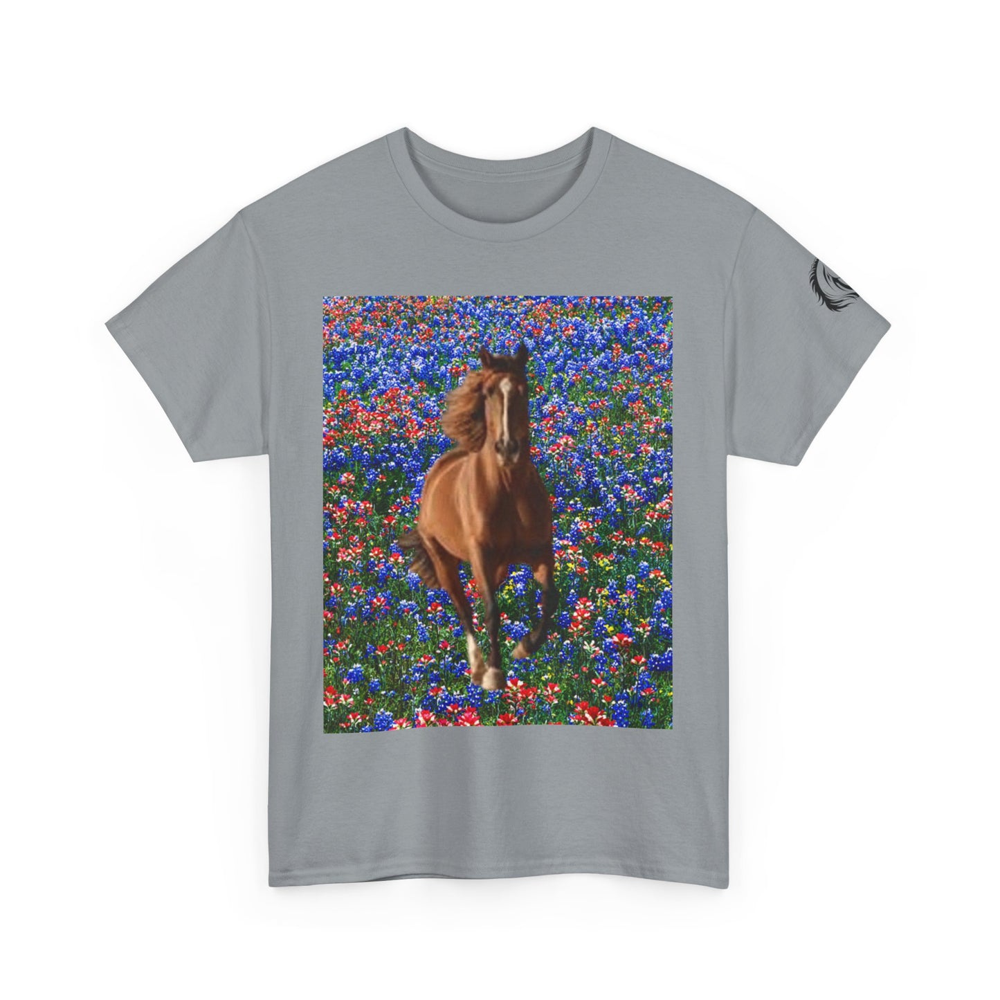 Camiseta unisex de algodón grueso Wild Horse Spirit: camiseta gráfica inspirada en la naturaleza