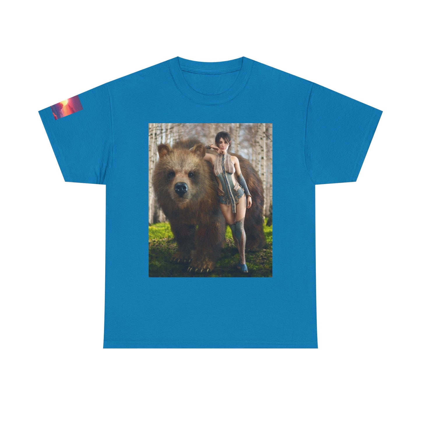 Sexy Girl & Bear Unisex T-shirt | Nature Inspired T-Shirt, Casual Gift, Unique Design, Eco-Friendly Fashion, Outdoor Lover Apparel