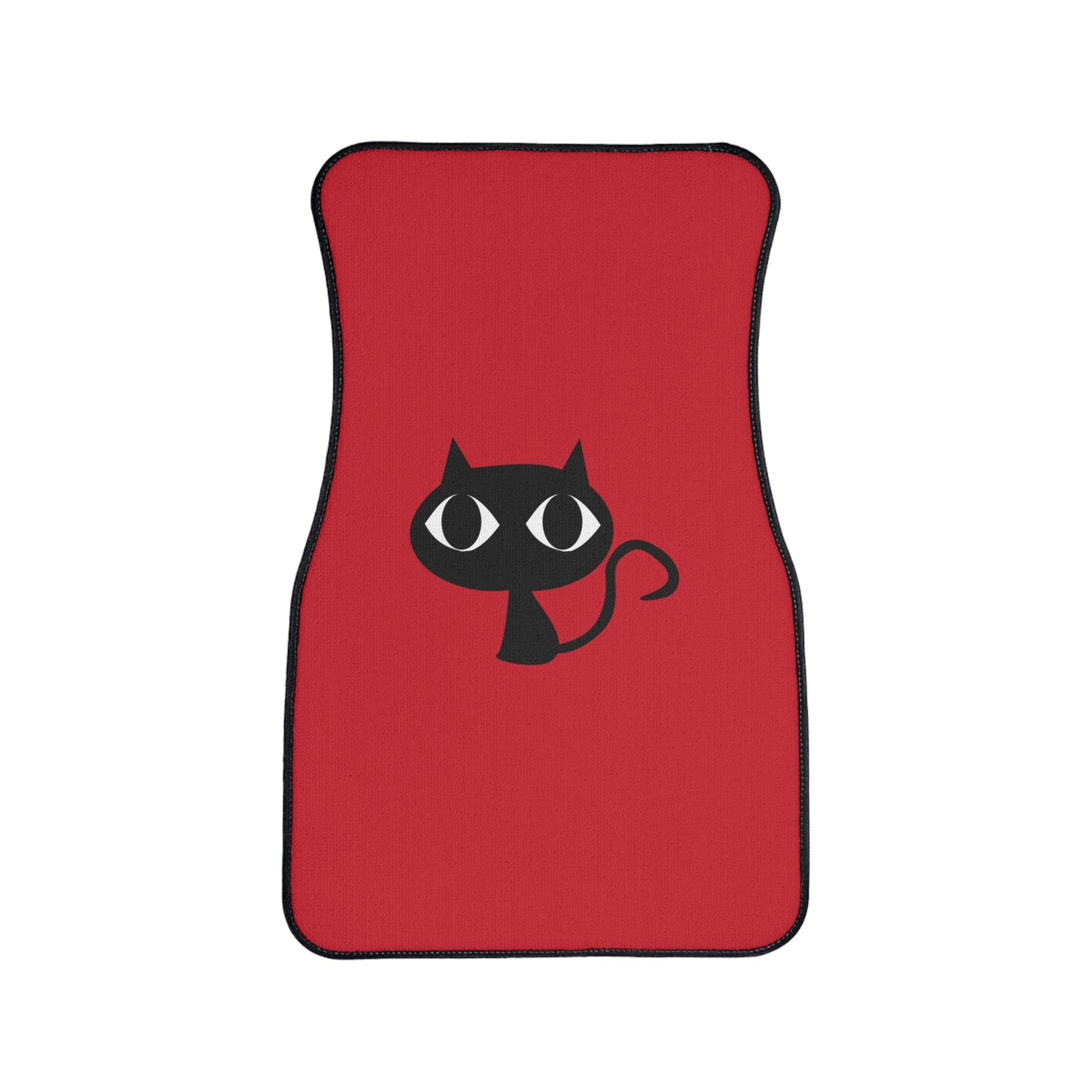 Tapis de sol pour voiture, 1 pièce, motif chat noir, grands yeux