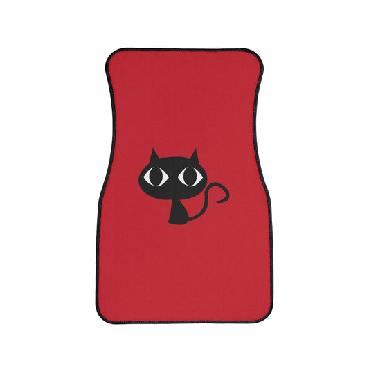 Tapis de sol pour voiture, 1 pièce, motif chat noir, grands yeux