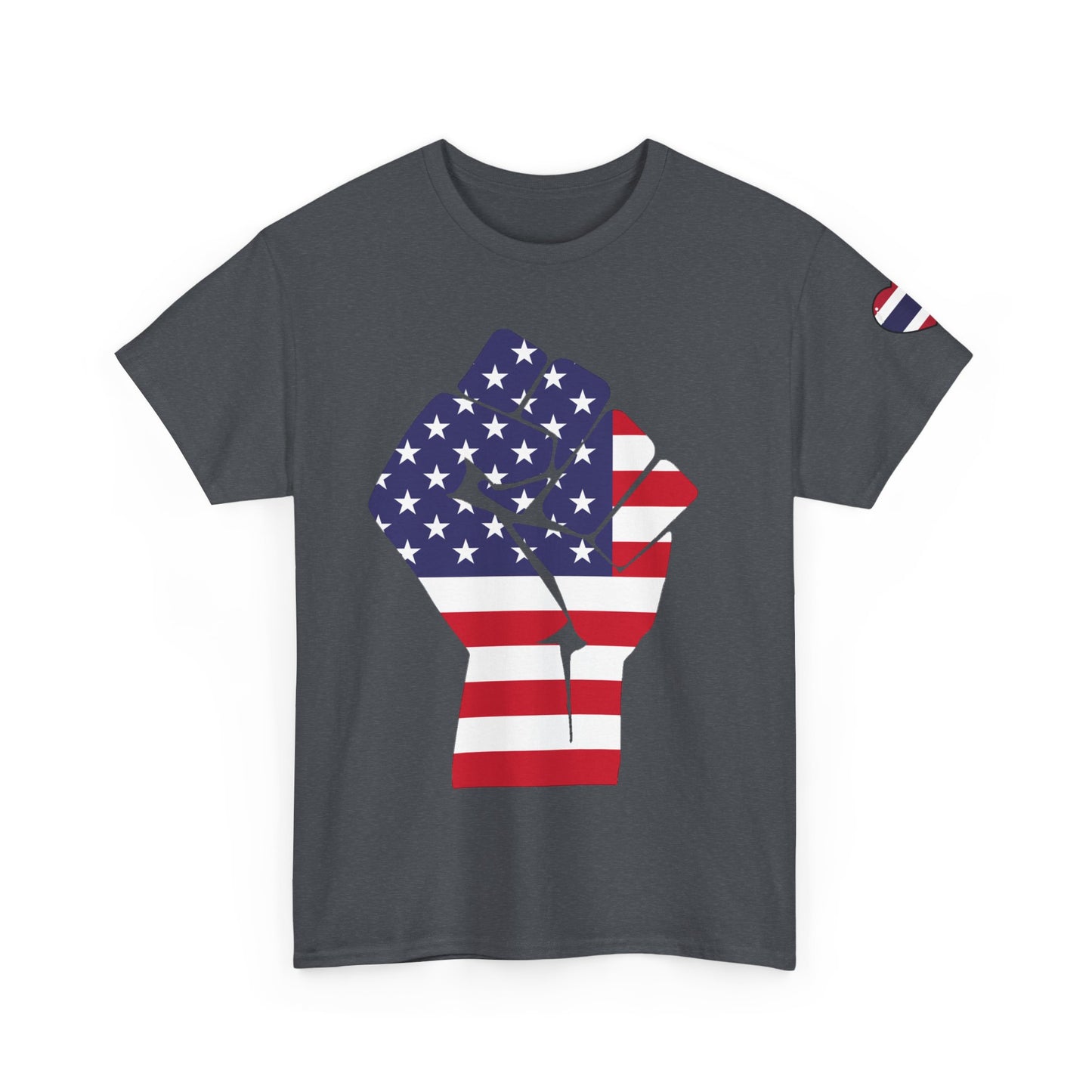 USA Pride Unisex Heavy Cotton Tee - Patriotic Fist & Eagle Design