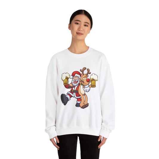 Sweatshirt Santa Claus Reindeer drinking beer 🍺