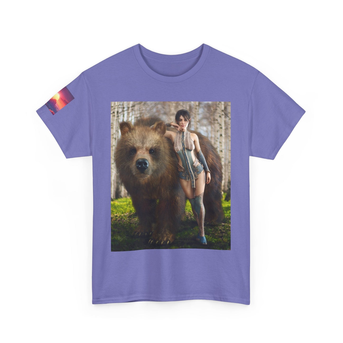Sexy Girl & Bear Unisex T-shirt | Nature Inspired T-Shirt, Casual Gift, Unique Design, Eco-Friendly Fashion, Outdoor Lover Apparel