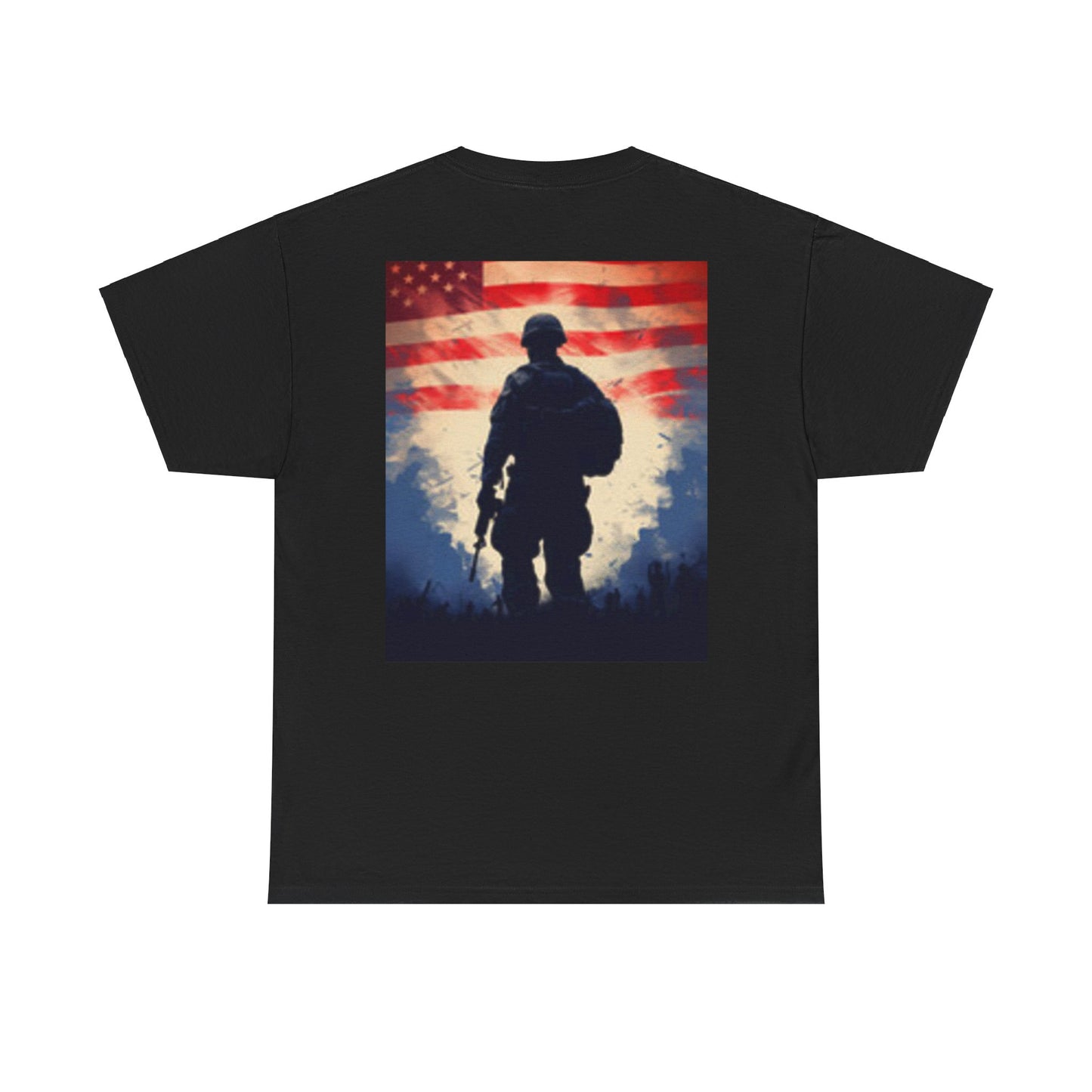 T-shirt USA Flag Military Man with Gun