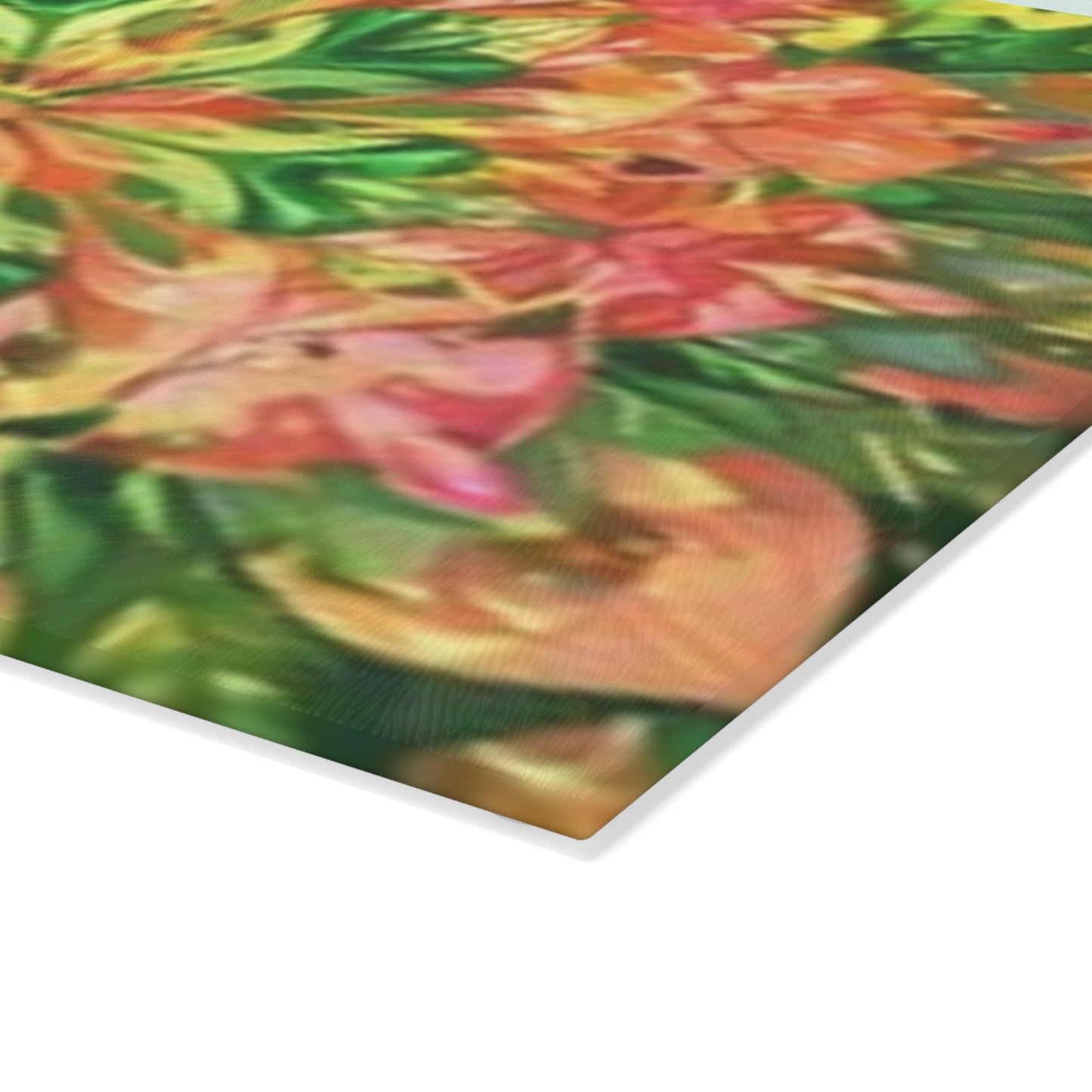Vibrant Floral Glass Cutting Board for Kitchen Decor, Unique Gift for Chefs, Cooking Enthusiasts, Housewarming, Wedding, Mother's Day