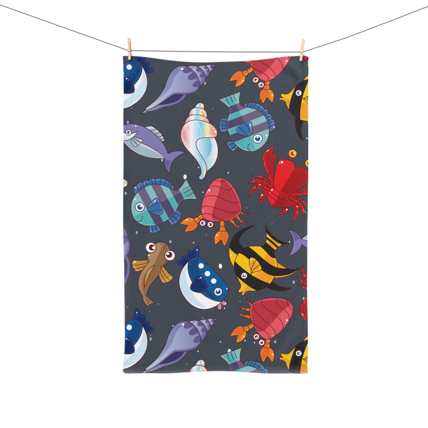 Hand Towel 16"x28" Ocean Animals