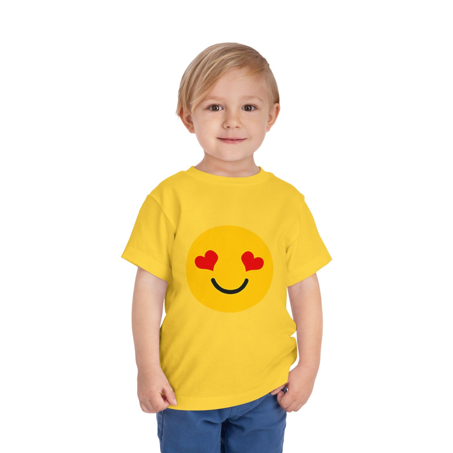 Toddler Love Emoji T-shirt - Cute Kids Shirt, Birthday Gift, Playdate Outfit, Summer Apparel, Heart Smiley Top