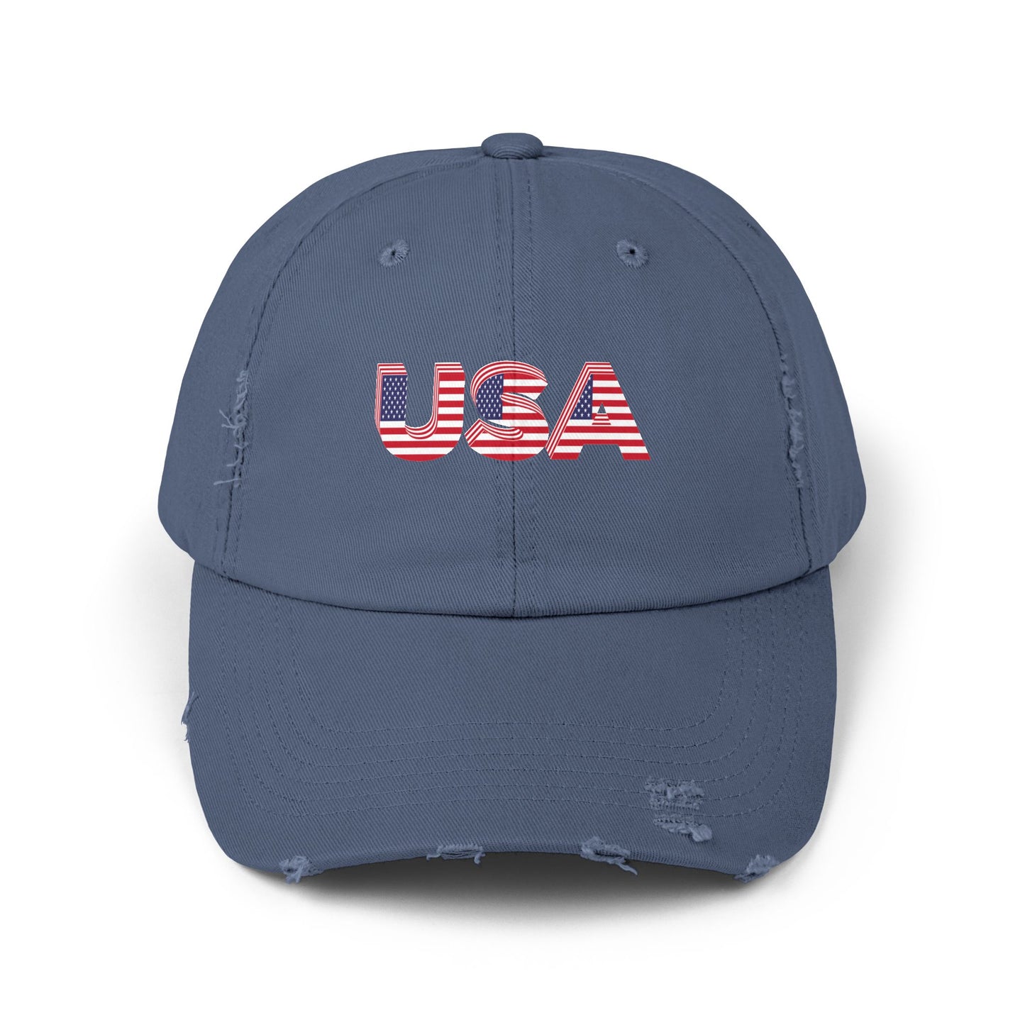 Gorra unisex desgastada con diseño de bandera de EE. UU., perfecta para el Día de la Independencia y para uso diario. 