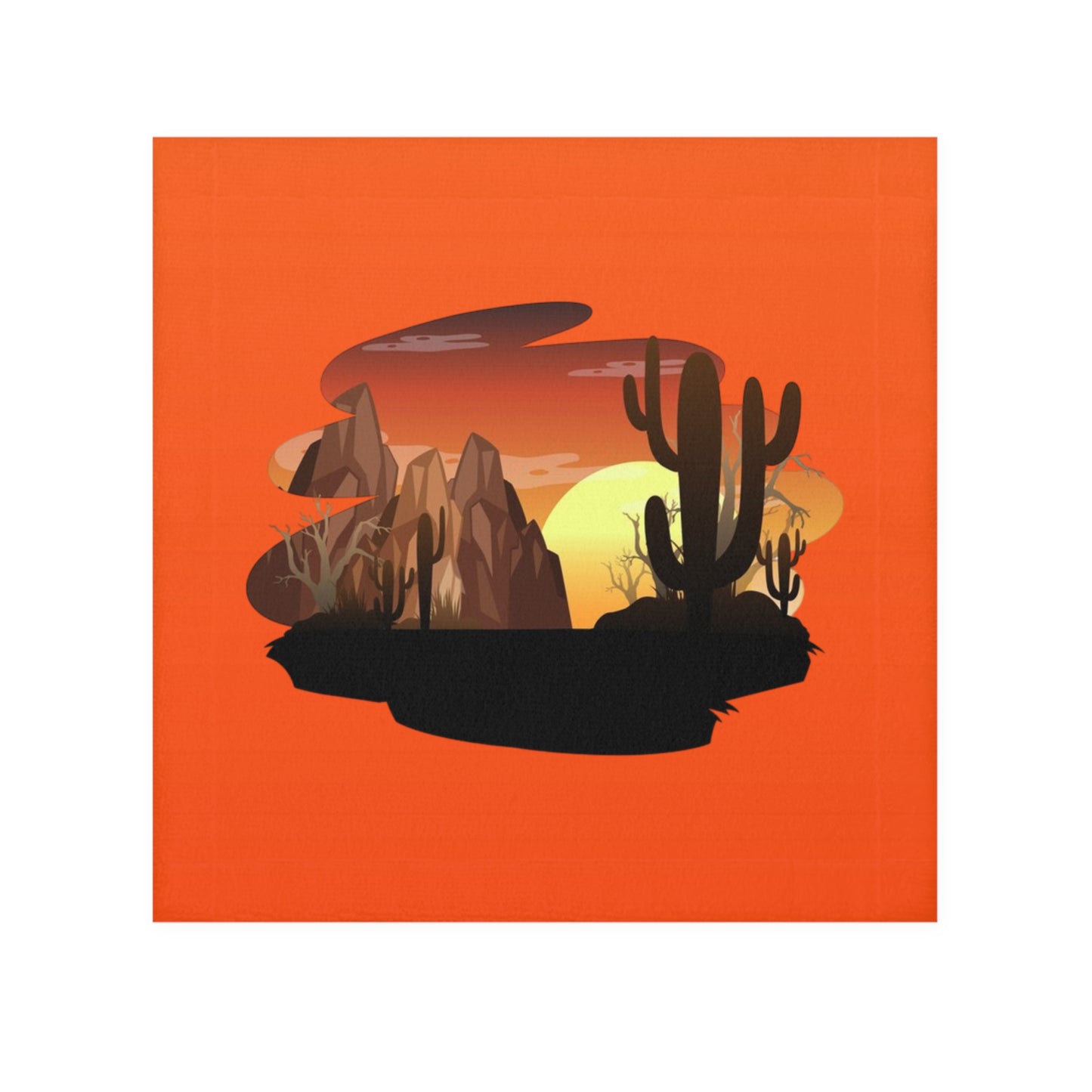 Desert Sunset Face Towel - Vibrant Cactus Design for Relaxation and Self-Care