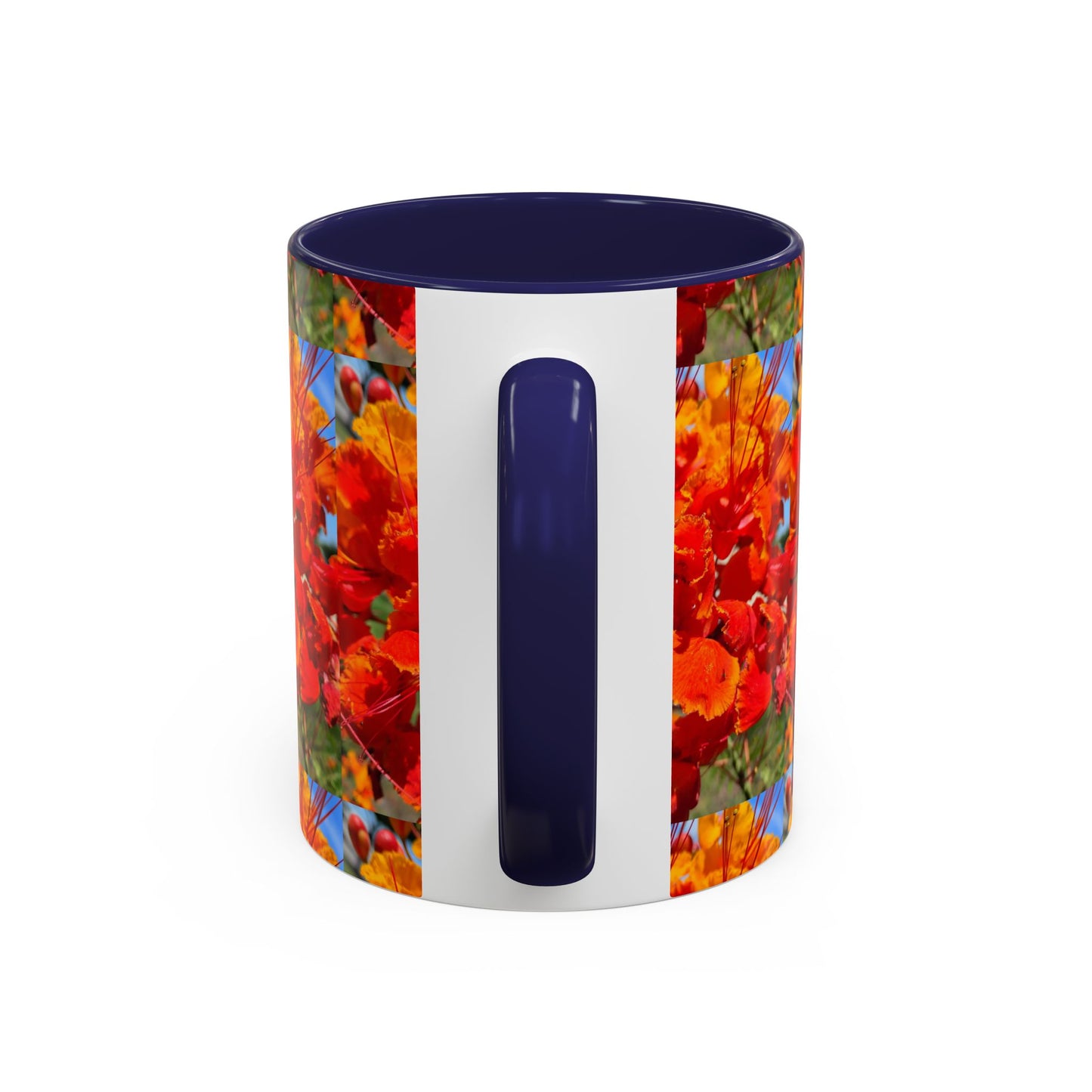 Orange Flowers Accent Coffee Mug 11 oz Great for Coffee Tea Milk Water Juice Ice Cream Soup