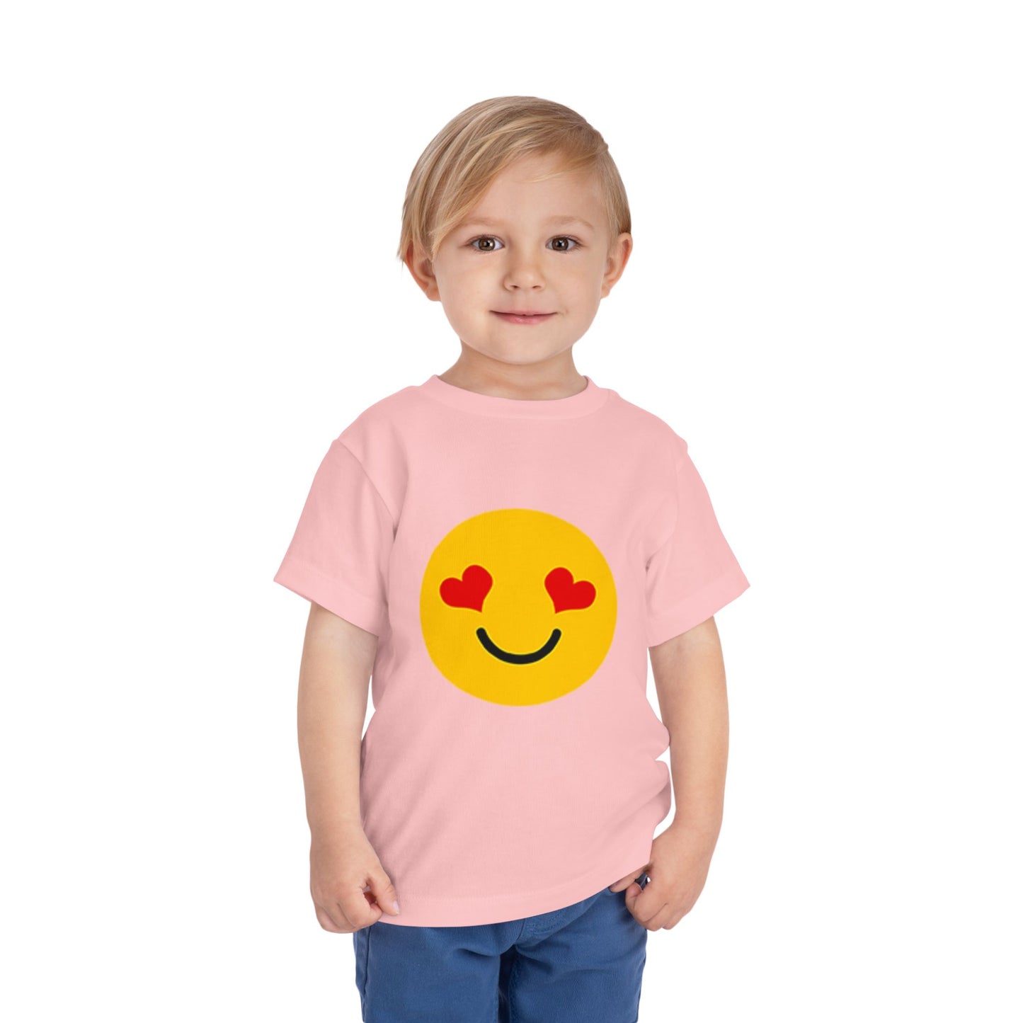 Toddler Love Emoji T-shirt - Cute Kids Shirt, Birthday Gift, Playdate Outfit, Summer Apparel, Heart Smiley Top