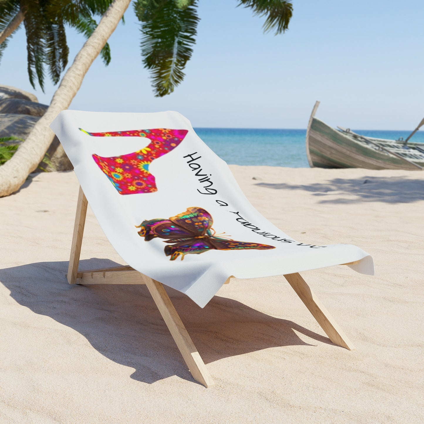 Floral High-Heel Beach Towel - Customizable Summer Accessory