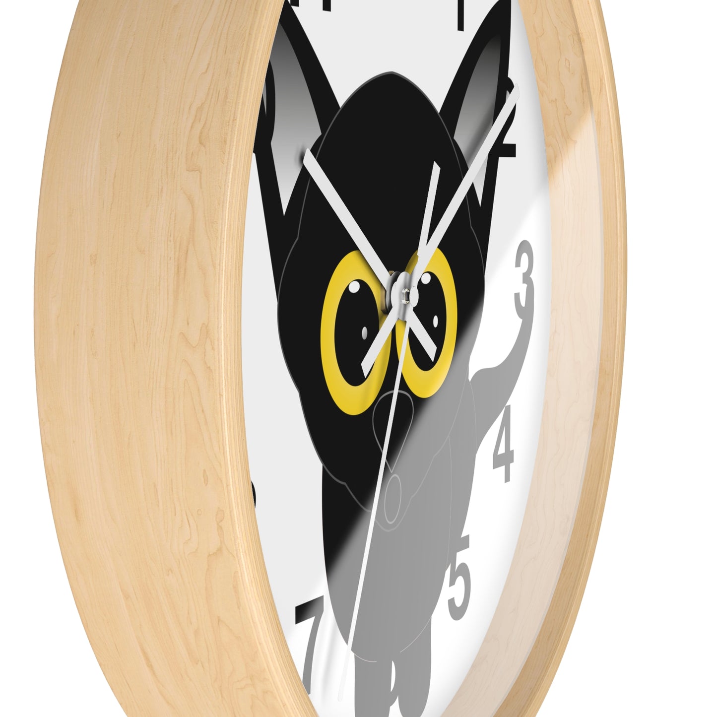 Wall clock Black Cat with Large Eyes