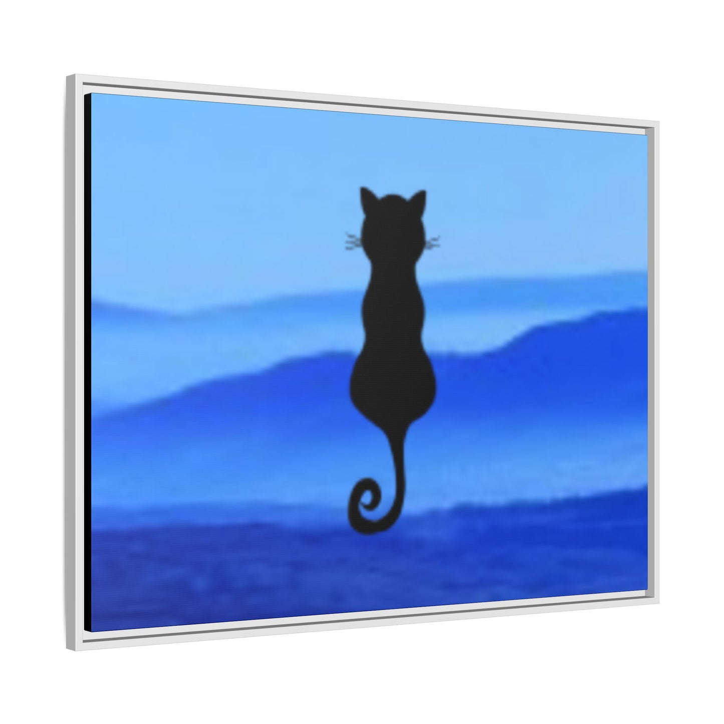 Framed Cat Silhouette Art Print, Wall Decor, Cat Lover Gift, Home Office Art, Pet Memorial