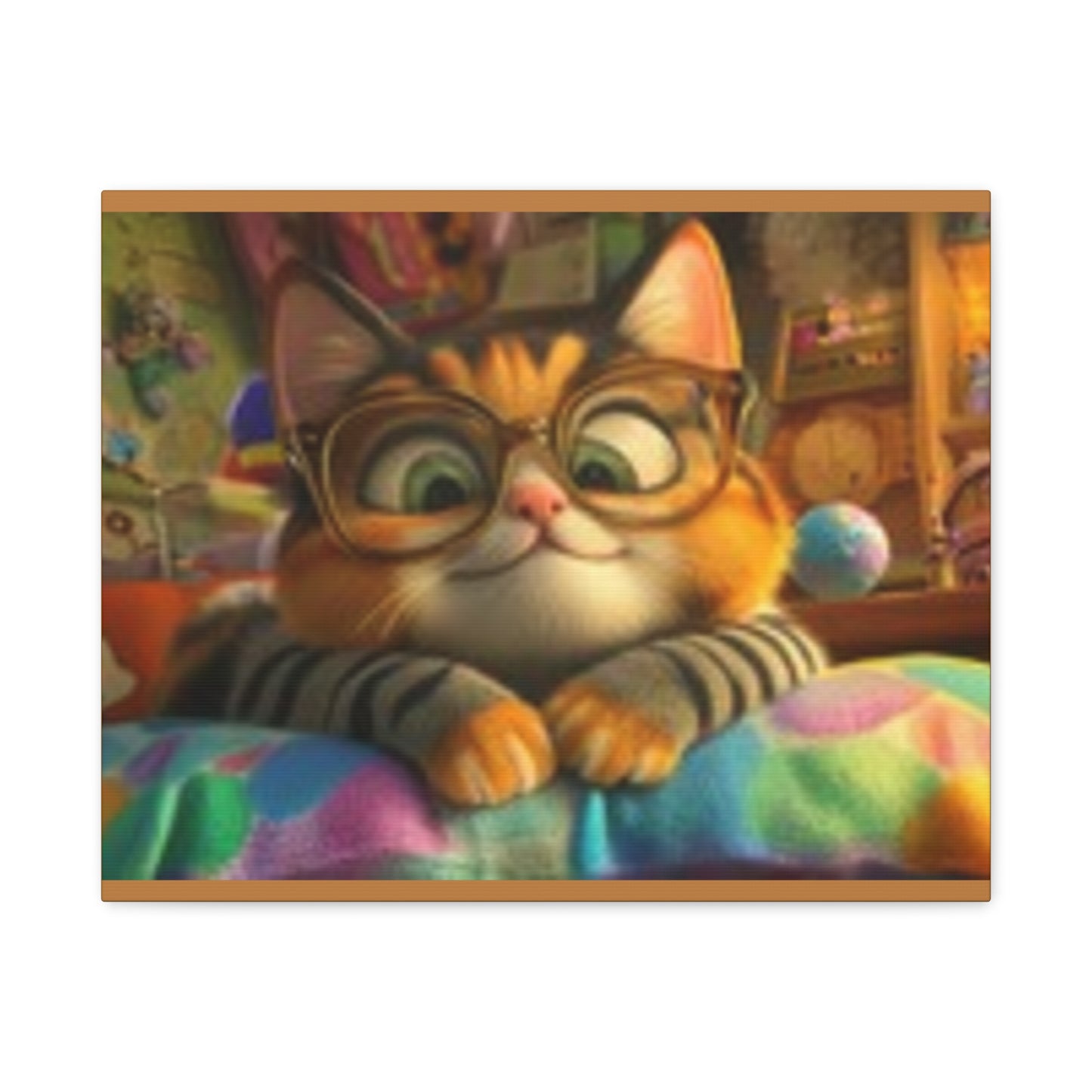 Charming Cat Canvas Wall Art, Cat Lover Decor, Cute Cat Artwork, Gift for Pet Owners, Whimsical Home Decor, Cat-Themed Room