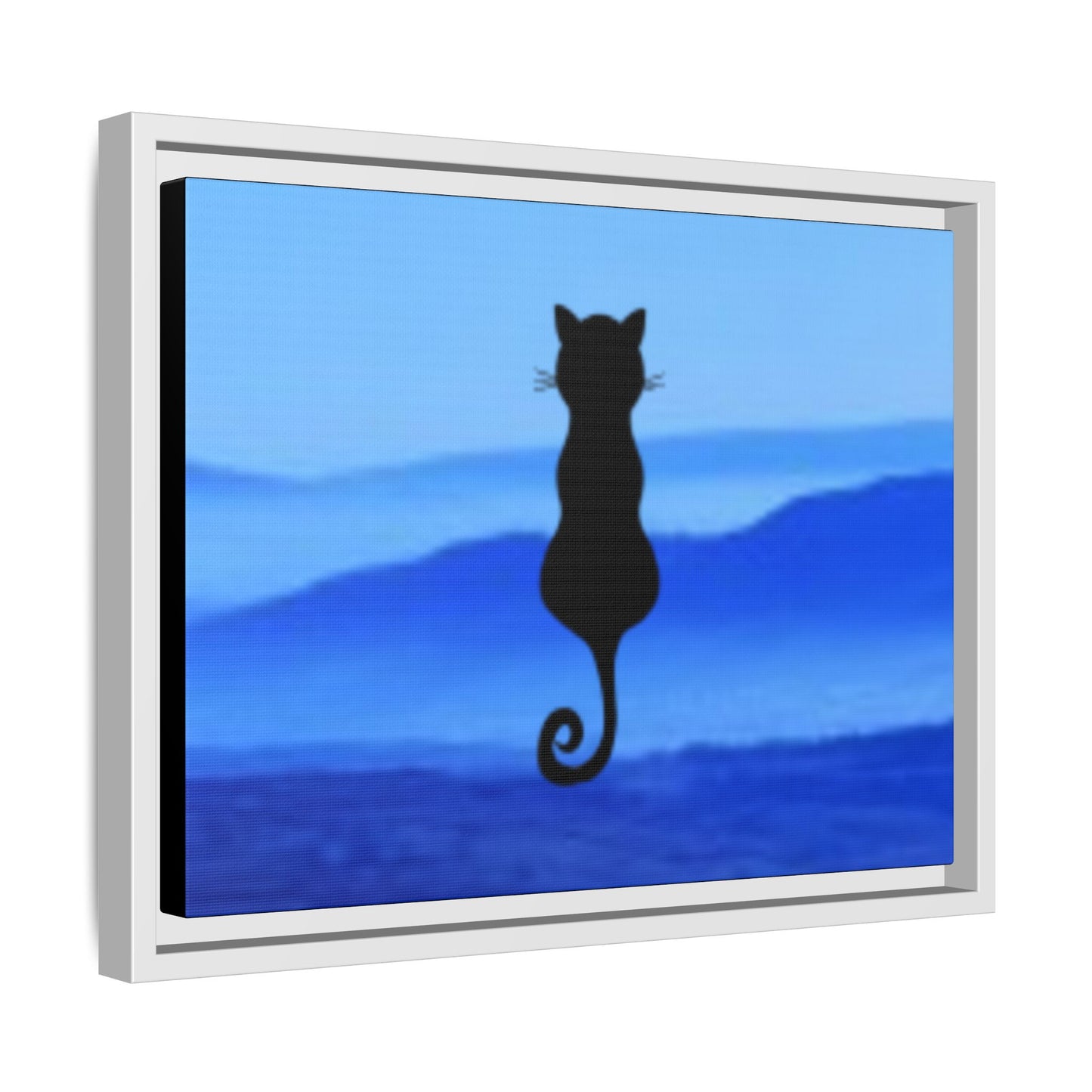 Framed Cat Silhouette Art Print, Wall Decor, Cat Lover Gift, Home Office Art, Pet Memorial