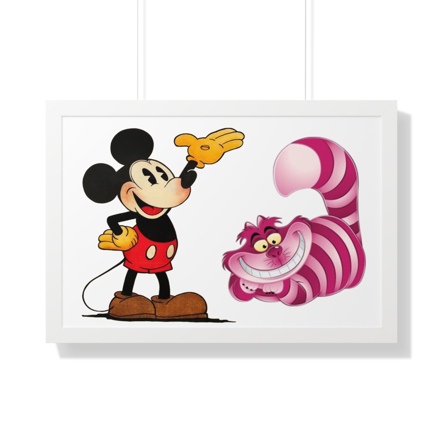 Framed Horizontal Poster Mickey Mouse & Cheshire Cat
