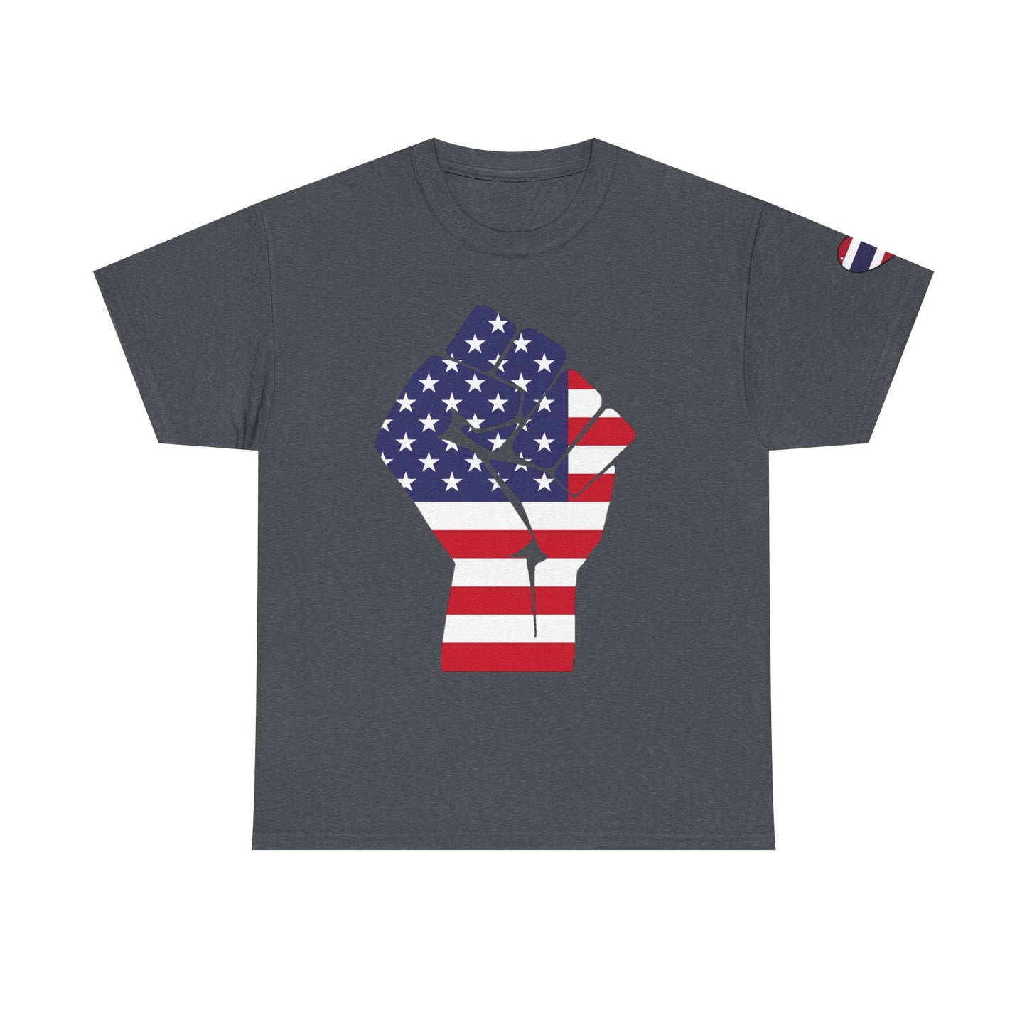 USA Pride Unisex Heavy Cotton Tee - Patriotic Fist & Eagle Design
