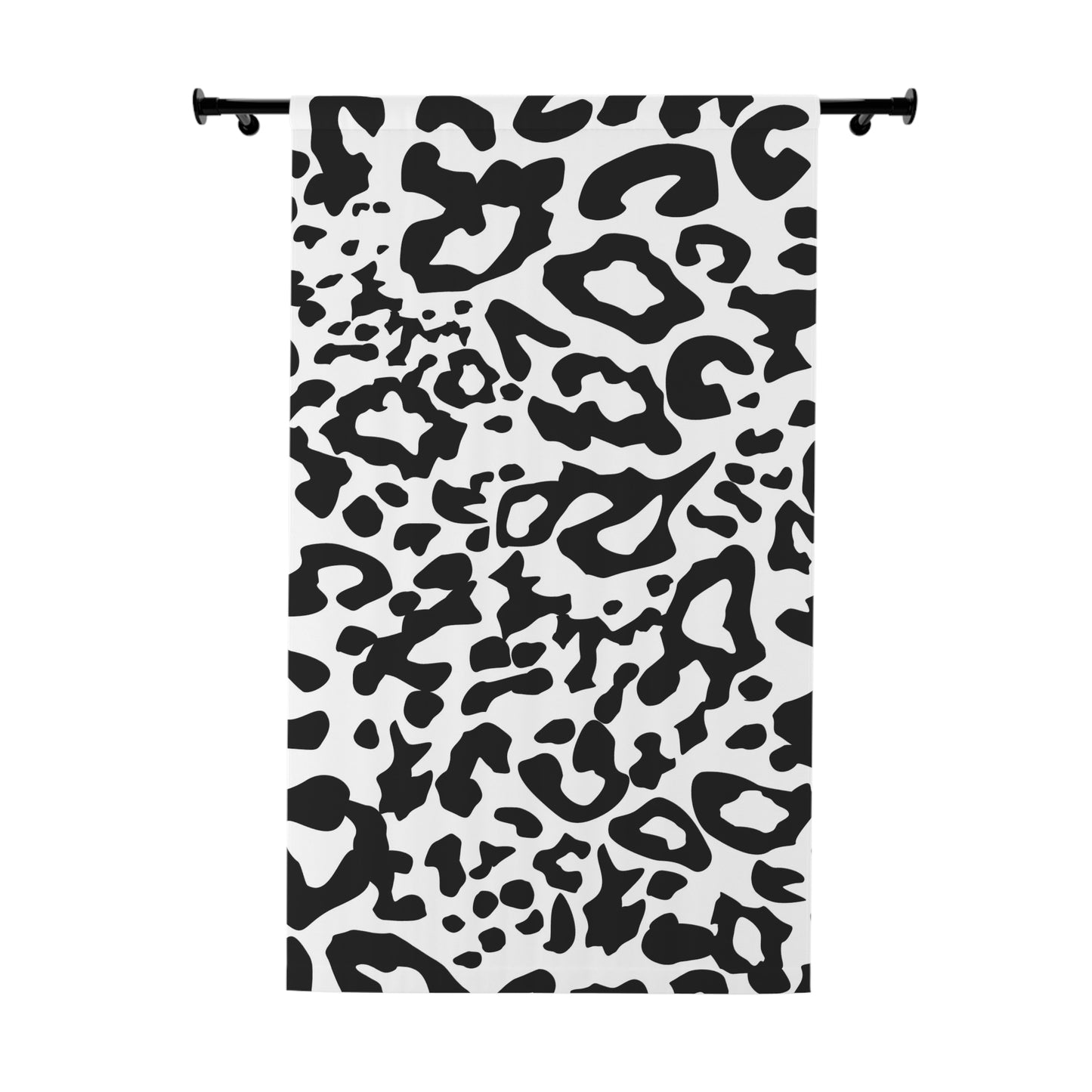 Window Curtains (1 Piece) Black Animal Print