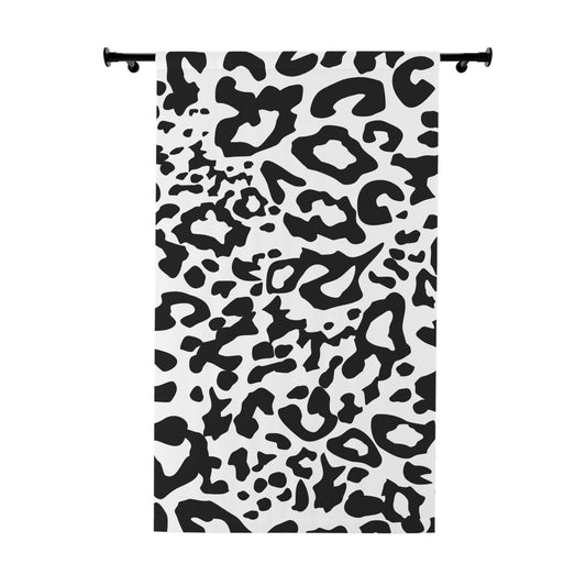 Window Curtains (1 Piece) Black Animal Print
