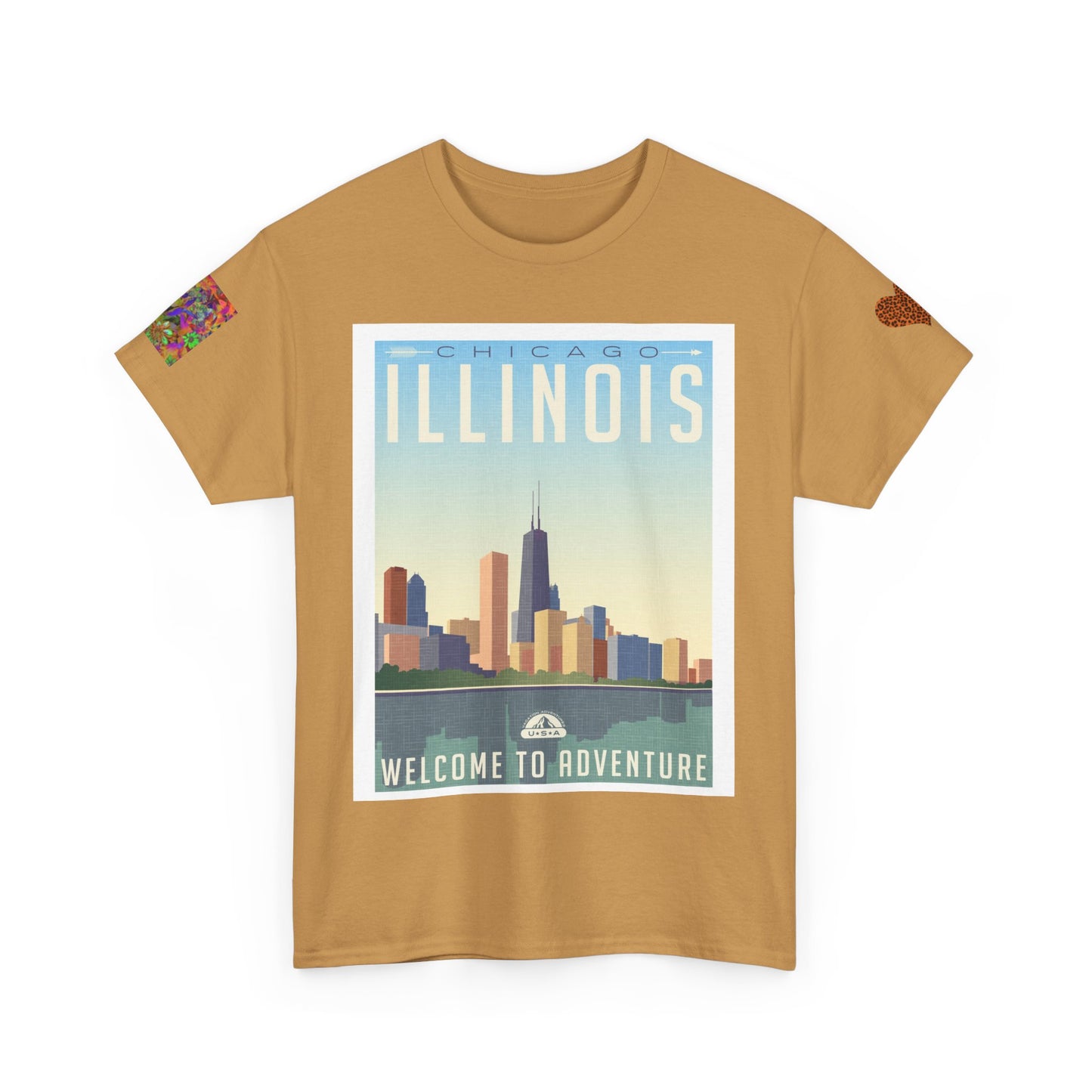 Chicago Adventure T-shirt with Mountain Wolf in Moonlight