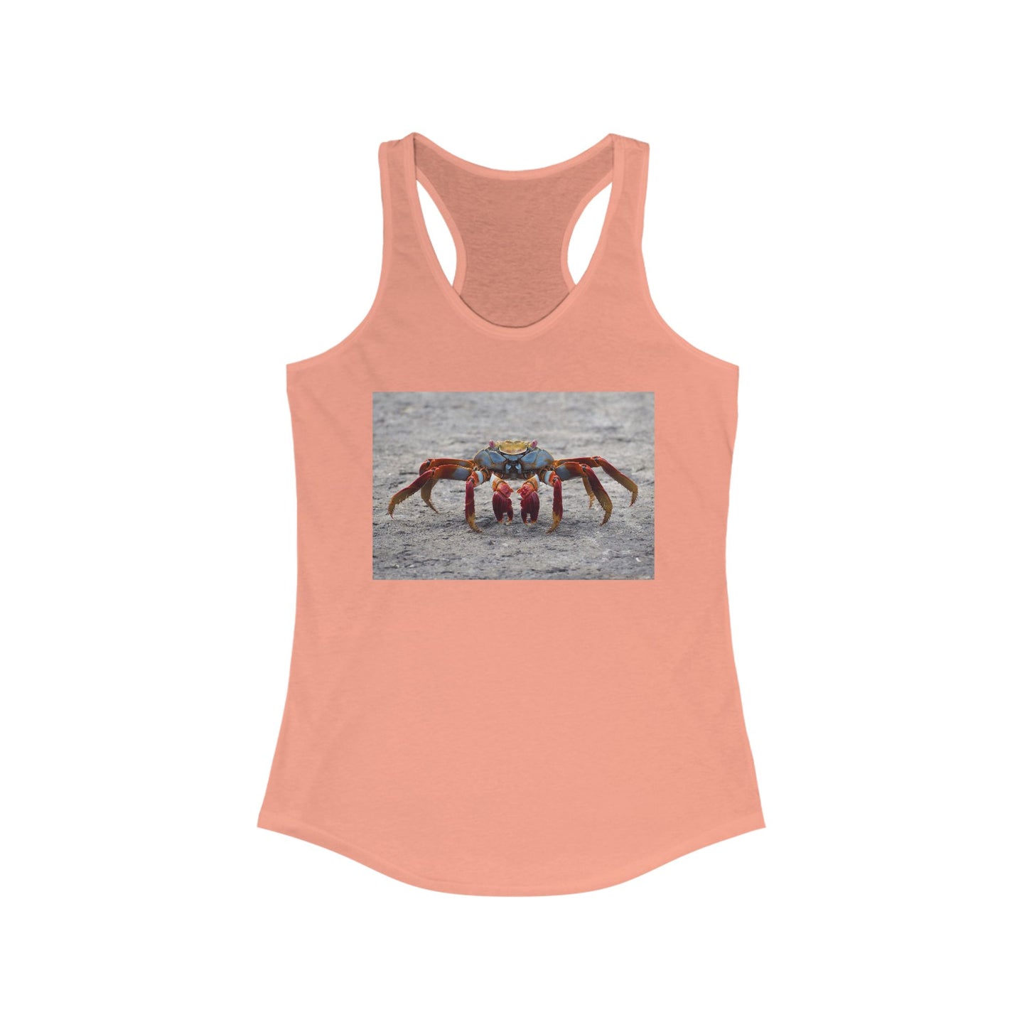 Women's Colorful Crab Racerback Tank, Summer Top, Beachwear, Gift for Her, Casual Outfit, Nautical Beach Tank