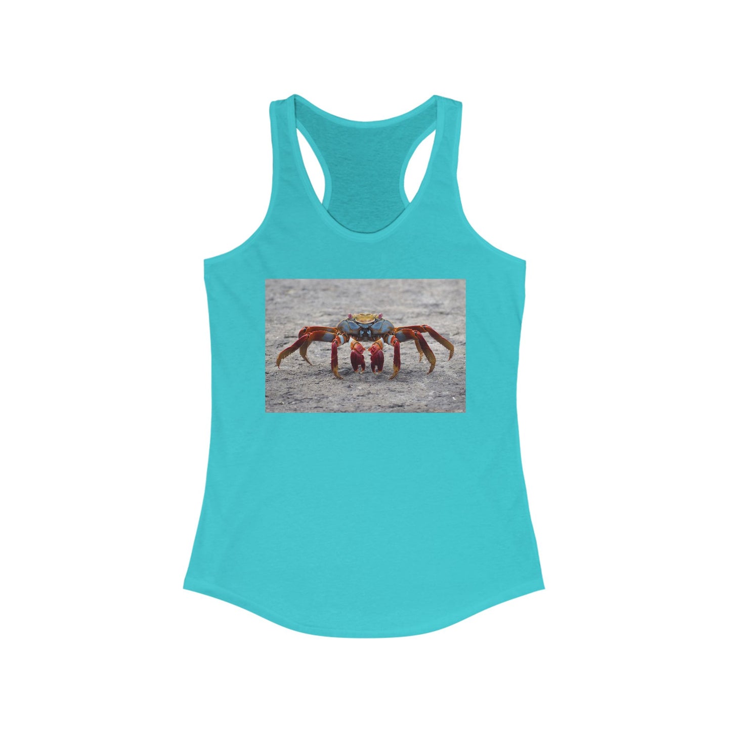 Women's Colorful Crab Racerback Tank, Summer Top, Beachwear, Gift for Her, Casual Outfit, Nautical Beach Tank