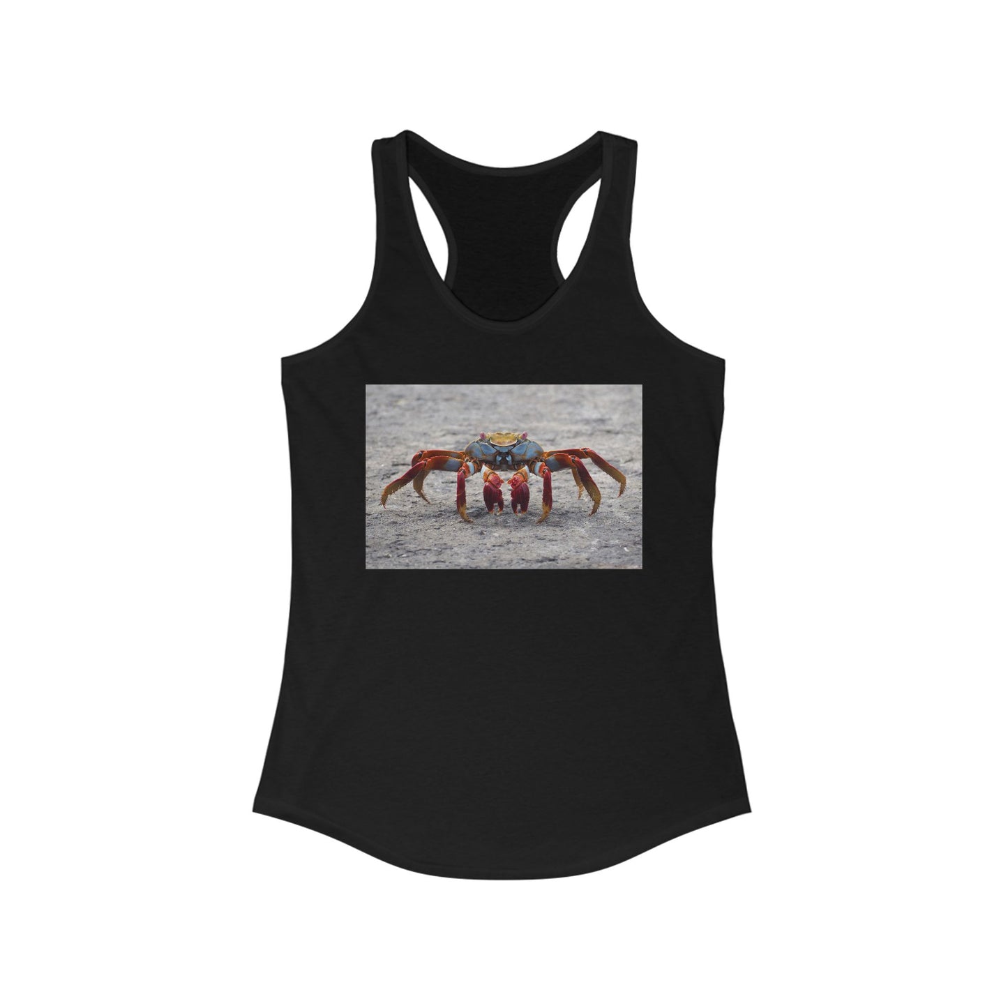 Women's Colorful Crab Racerback Tank, Summer Top, Beachwear, Gift for Her, Casual Outfit, Nautical Beach Tank