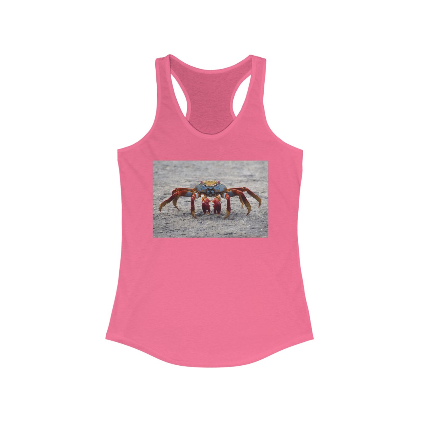 Women's Colorful Crab Racerback Tank, Summer Top, Beachwear, Gift for Her, Casual Outfit, Nautical Beach Tank