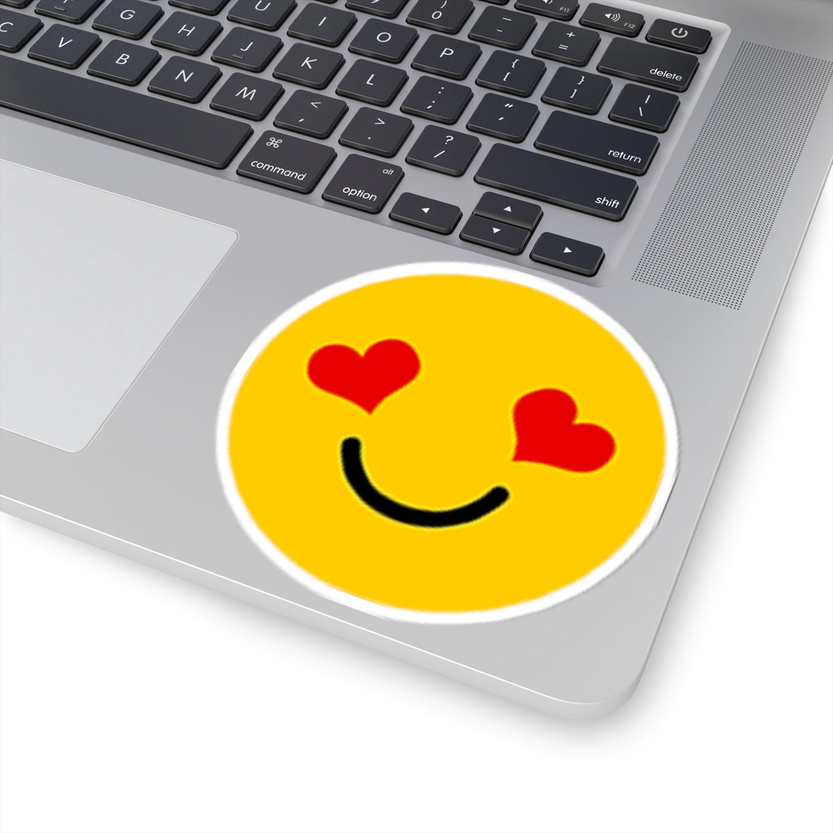 Cheerful Yellow Happy Face with Heart Eyes Stickers | Kiss-Cut Stickers for Laptops, Scrapbooking, Gift Decor, Party Favors, Kids' Crafts