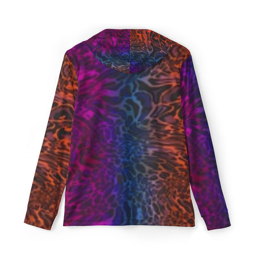 Men's Colorful Animal Print Sports Hoodie, Trendy Athletic Wear, Cool Gym Gear, Unique Fitness Fashion, Casual Streetwear