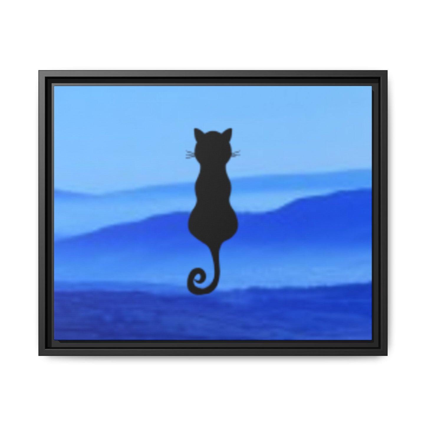 Framed Cat Silhouette Art Print, Wall Decor, Cat Lover Gift, Home Office Art, Pet Memorial