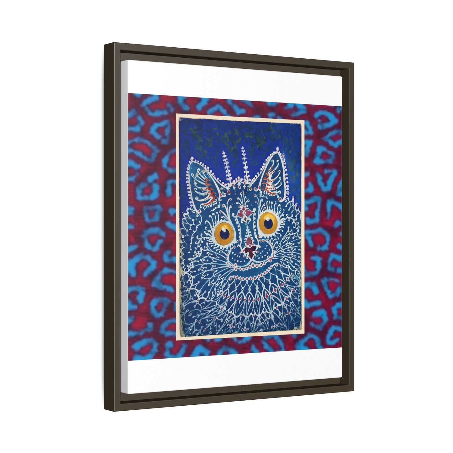 Colorful Cat Framed Matte Canvas Art - Whimsical Home Decor