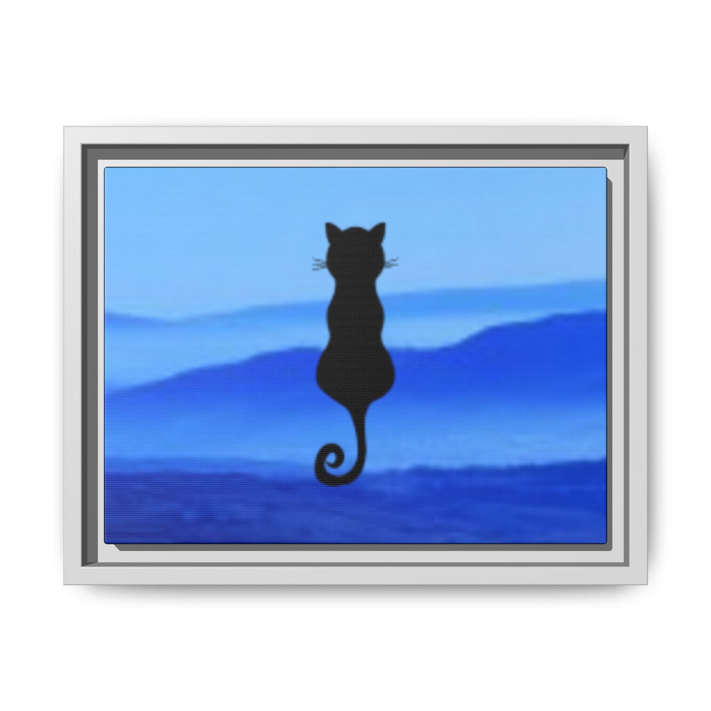 Framed Cat Silhouette Art Print, Wall Decor, Cat Lover Gift, Home Office Art, Pet Memorial
