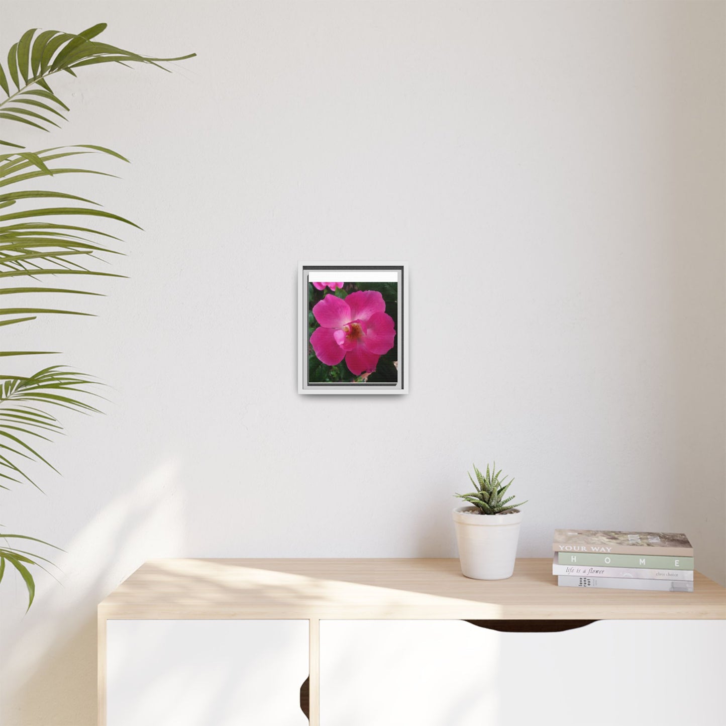 Framed Floral Canvas Art Print | Vibrant Pink Flower Decor, Wall Art for Home, Gift for Her, Mother's Day, Birthday